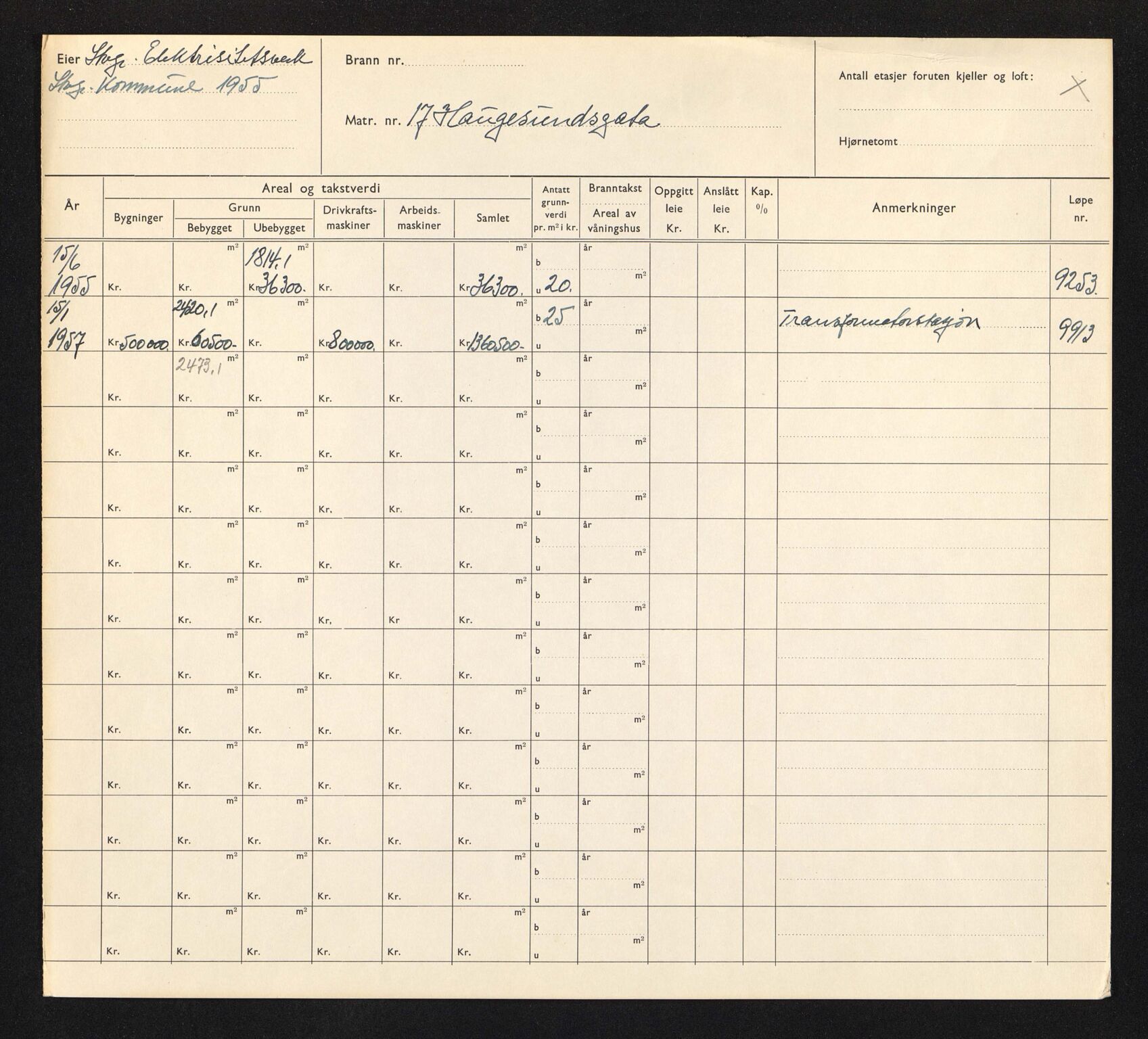 Stavanger kommune. Skattetakstvesenet, BYST/A-0440/F/Fa/Faa/L0016/0005: Skattetakstkort / Haugesundsgata 3 - 60