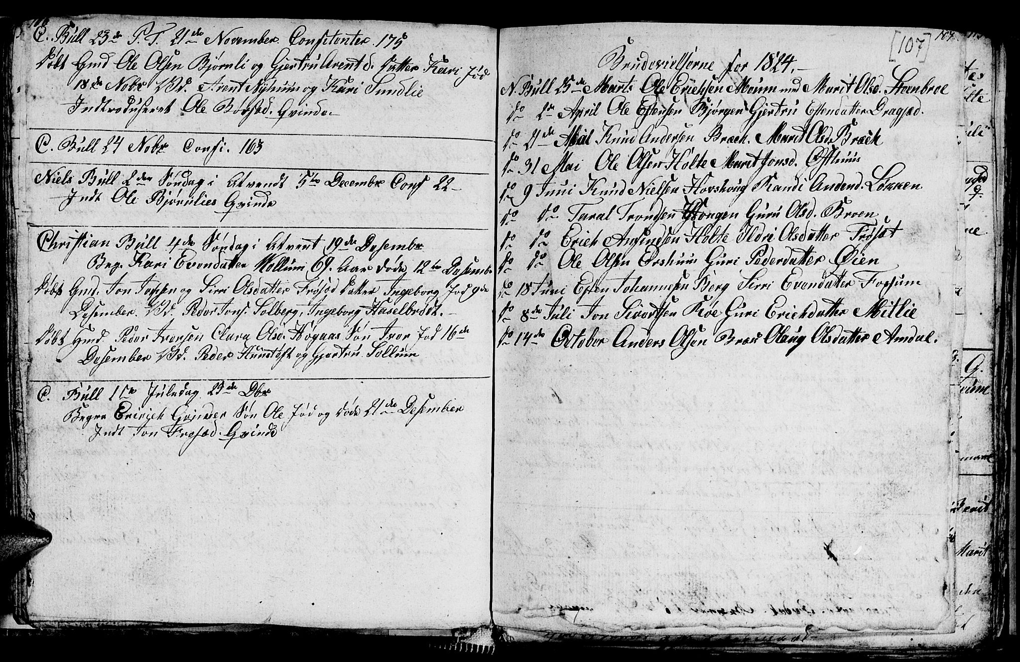 Ministerialprotokoller, klokkerbøker og fødselsregistre - Sør-Trøndelag, SAT/A-1456/689/L1042: Parish register (copy) no. 689C01, 1812-1841, p. 106-107