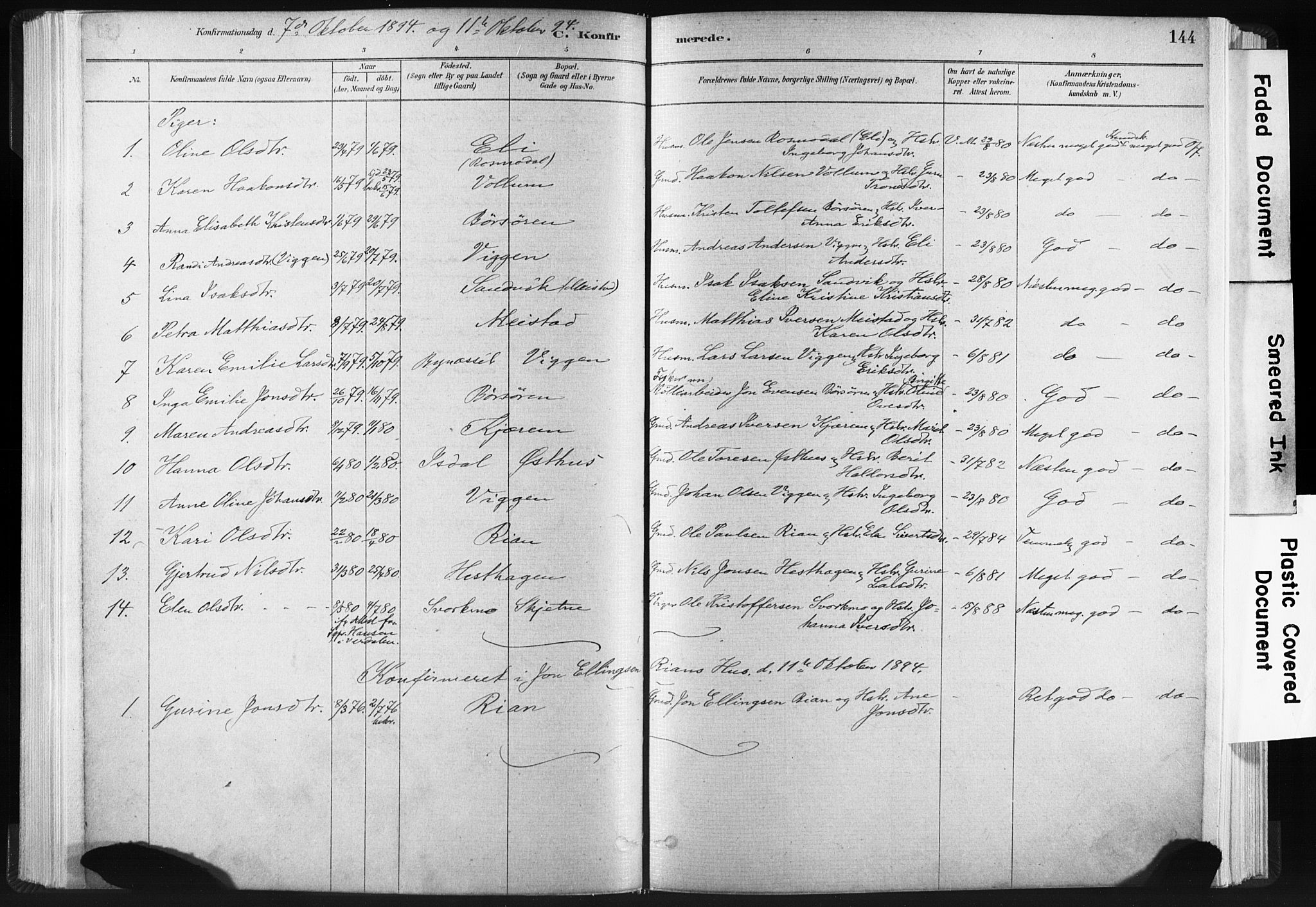 Ministerialprotokoller, klokkerbøker og fødselsregistre - Sør-Trøndelag, SAT/A-1456/665/L0773: Parish register (official) no. 665A08, 1879-1905, p. 144