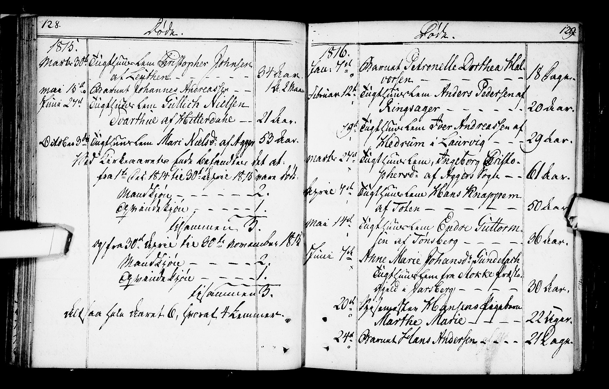 Kristiania tukthusprest Kirkebøker, SAO/A-10881/F/Fa/L0001: Parish register (official) no. 1, 1758-1828, p. 128-129