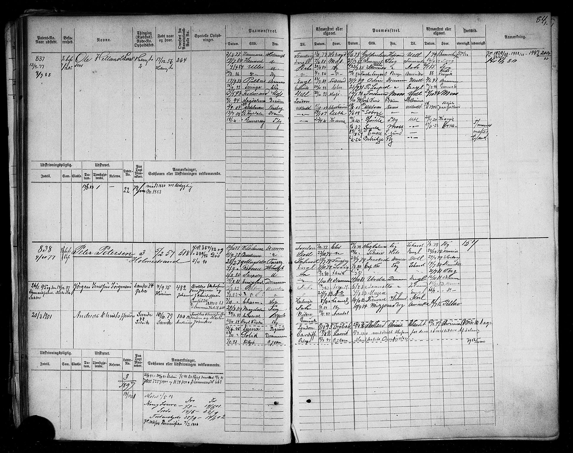 Holmestrand innrulleringskontor, AV/SAKO-A-1151/F/Fc/L0004: Hovedrulle, 1872-1913, p. 122