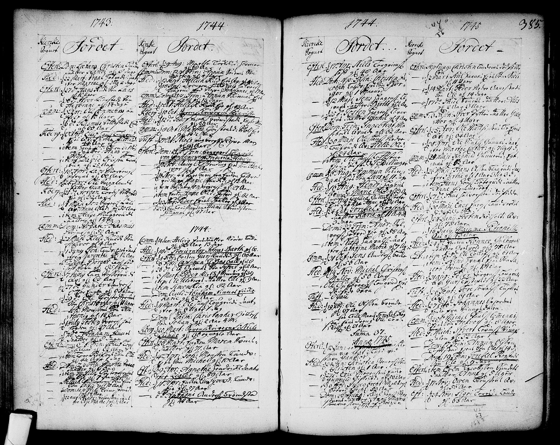 Sandsvær kirkebøker, SAKO/A-244/F/Fa/L0002a: Parish register (official) no. I 2, 1725-1809, p. 385