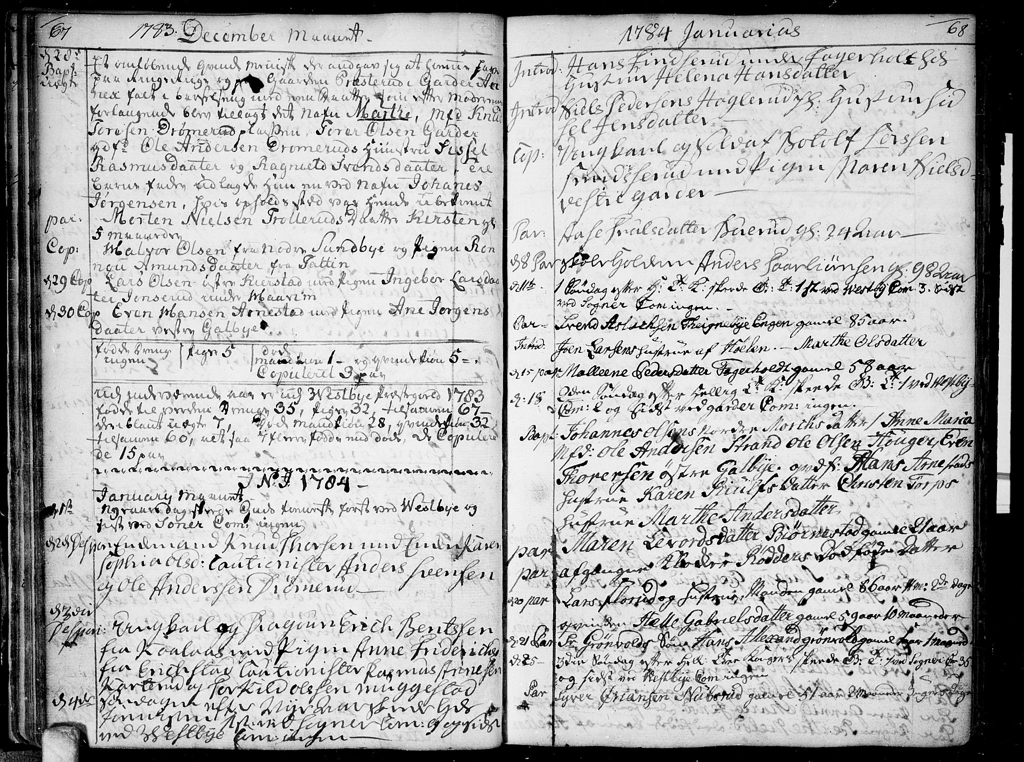 Vestby prestekontor Kirkebøker, AV/SAO-A-10893/F/Fa/L0003: Parish register (official) no. I 3, 1779-1796, p. 67-68