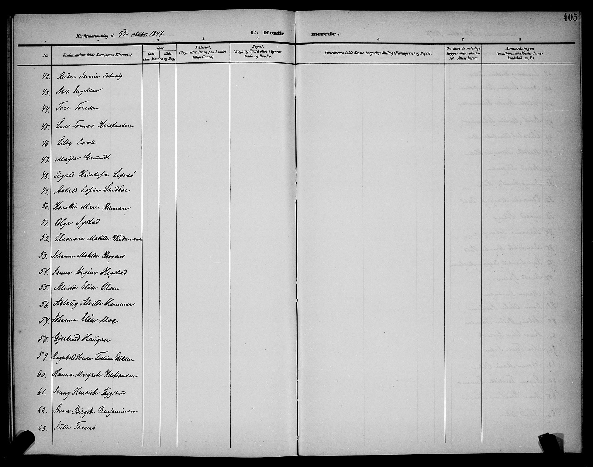 Ministerialprotokoller, klokkerbøker og fødselsregistre - Sør-Trøndelag, AV/SAT-A-1456/604/L0225: Parish register (copy) no. 604C08, 1895-1899, p. 405