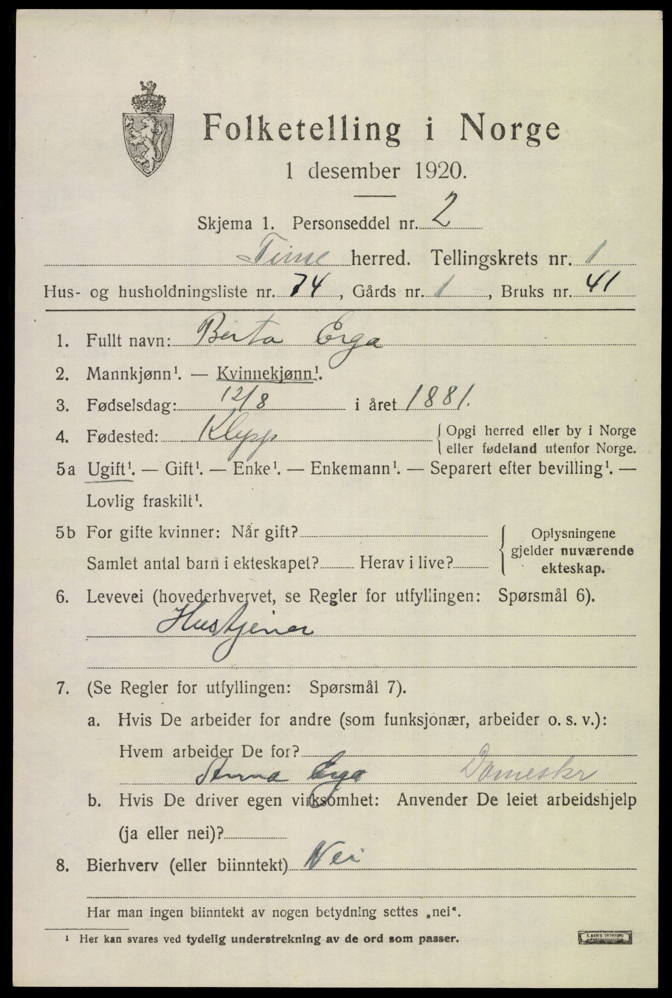 SAST, 1920 census for Time, 1920, p. 2193