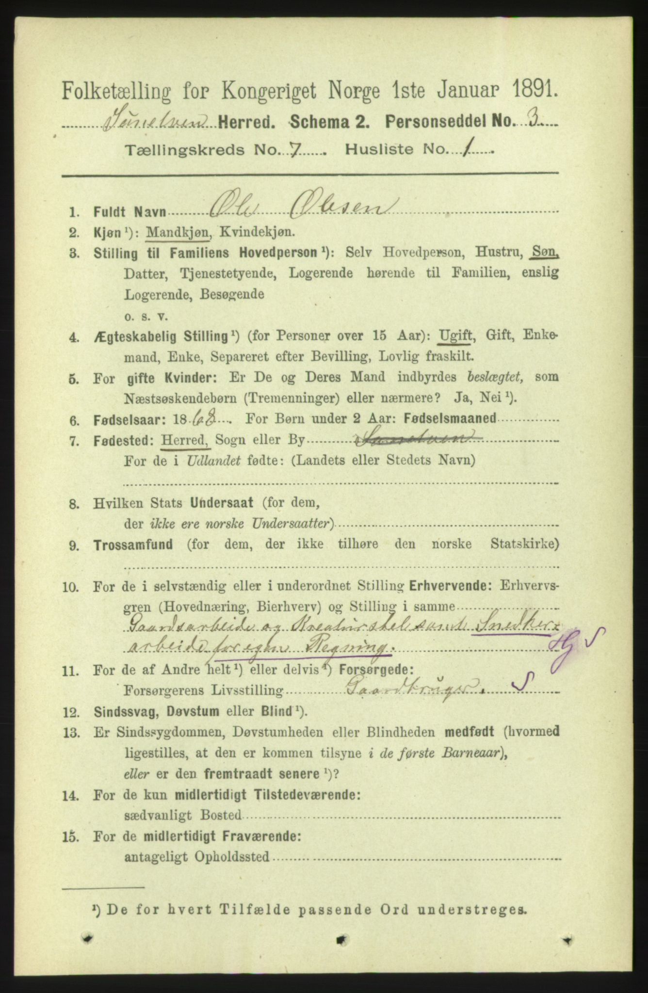 RA, 1891 census for 1523 Sunnylven, 1891, p. 1767