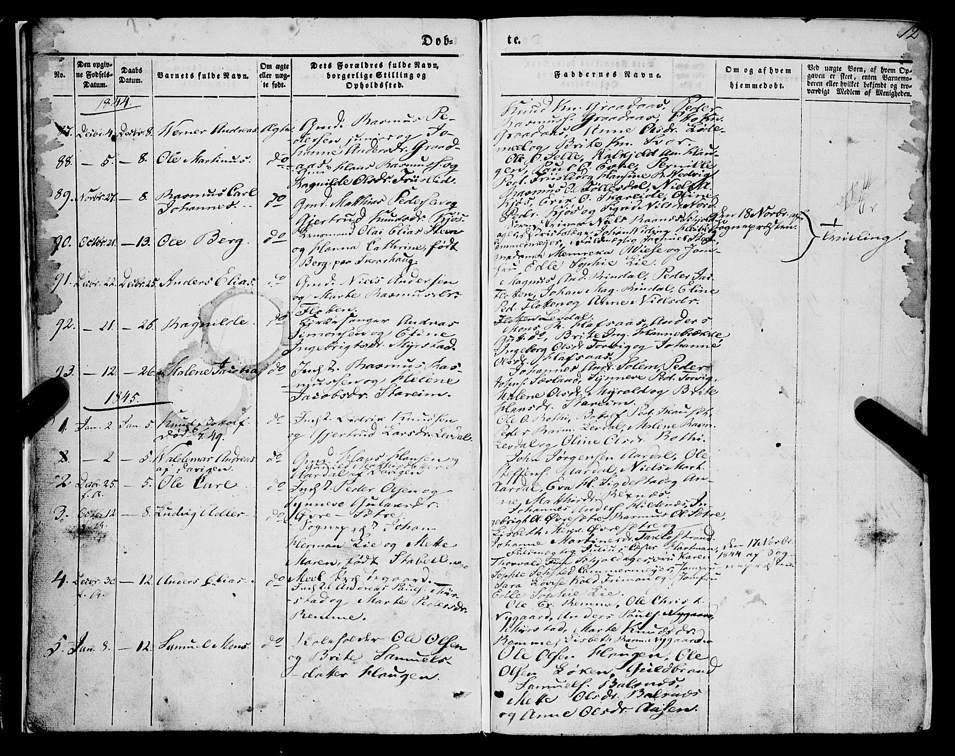 Eid sokneprestembete, AV/SAB-A-82301/H/Haa/Haaa/L0007: Parish register (official) no. A 7, 1844-1858, p. 12