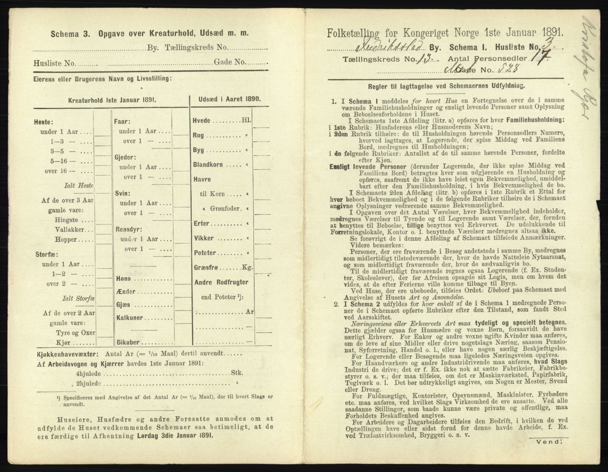 RA, 1891 census for 0103 Fredrikstad, 1891, p. 2428