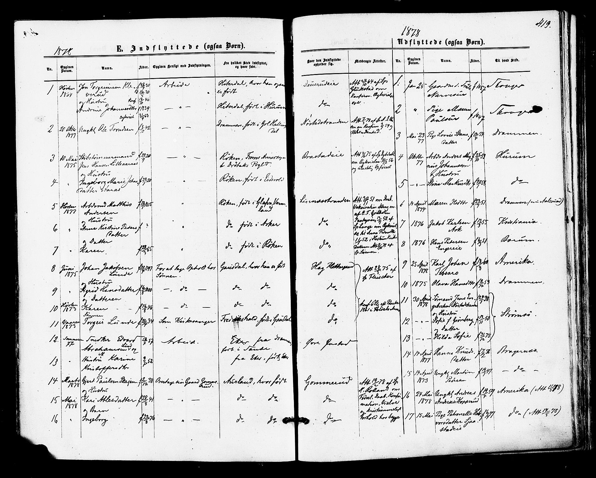 Lier kirkebøker, SAKO/A-230/F/Fa/L0014: Parish register (official) no. I 14, 1875-1882, p. 419