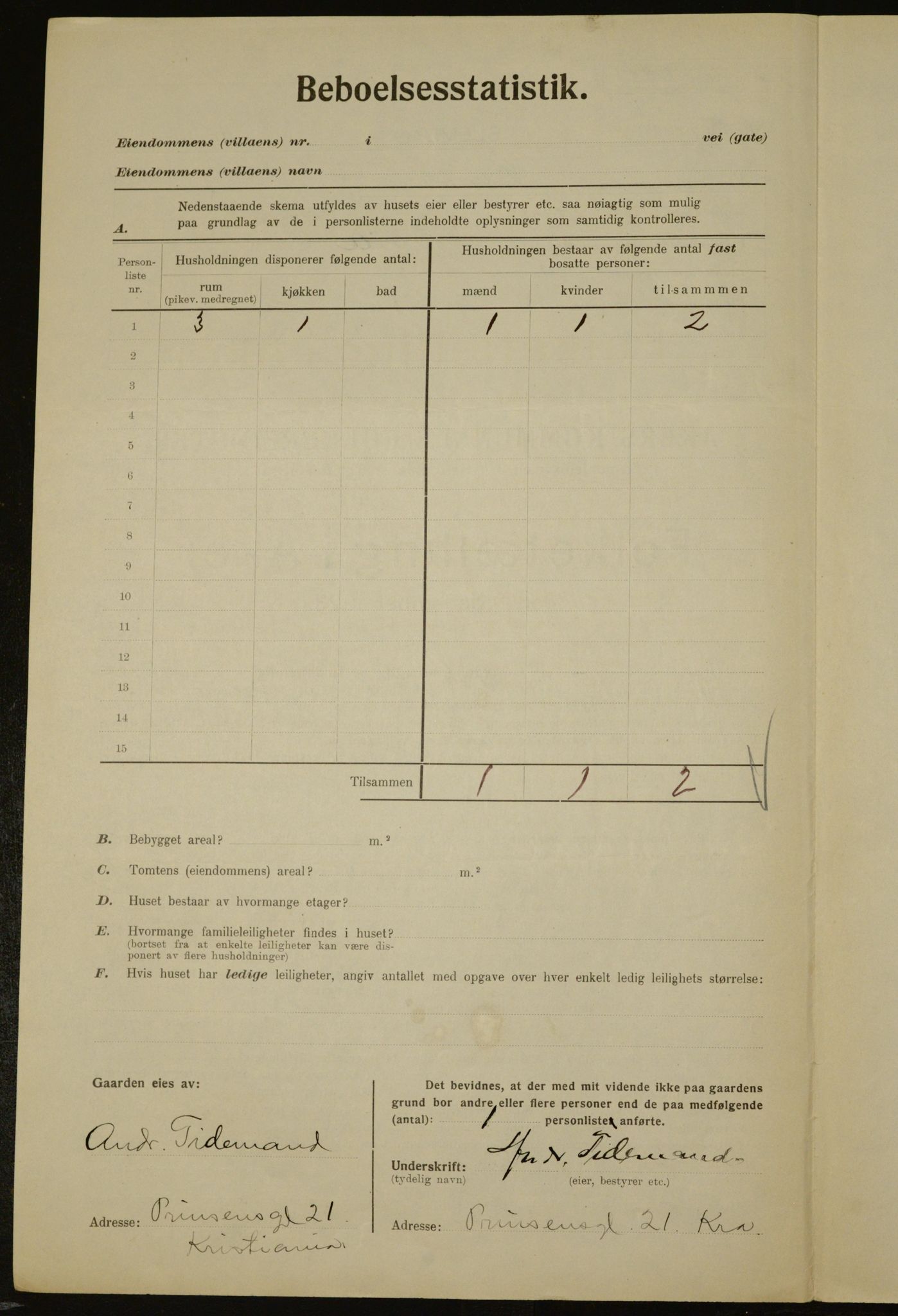 , Municipal Census 1923 for Aker, 1923, p. 14352