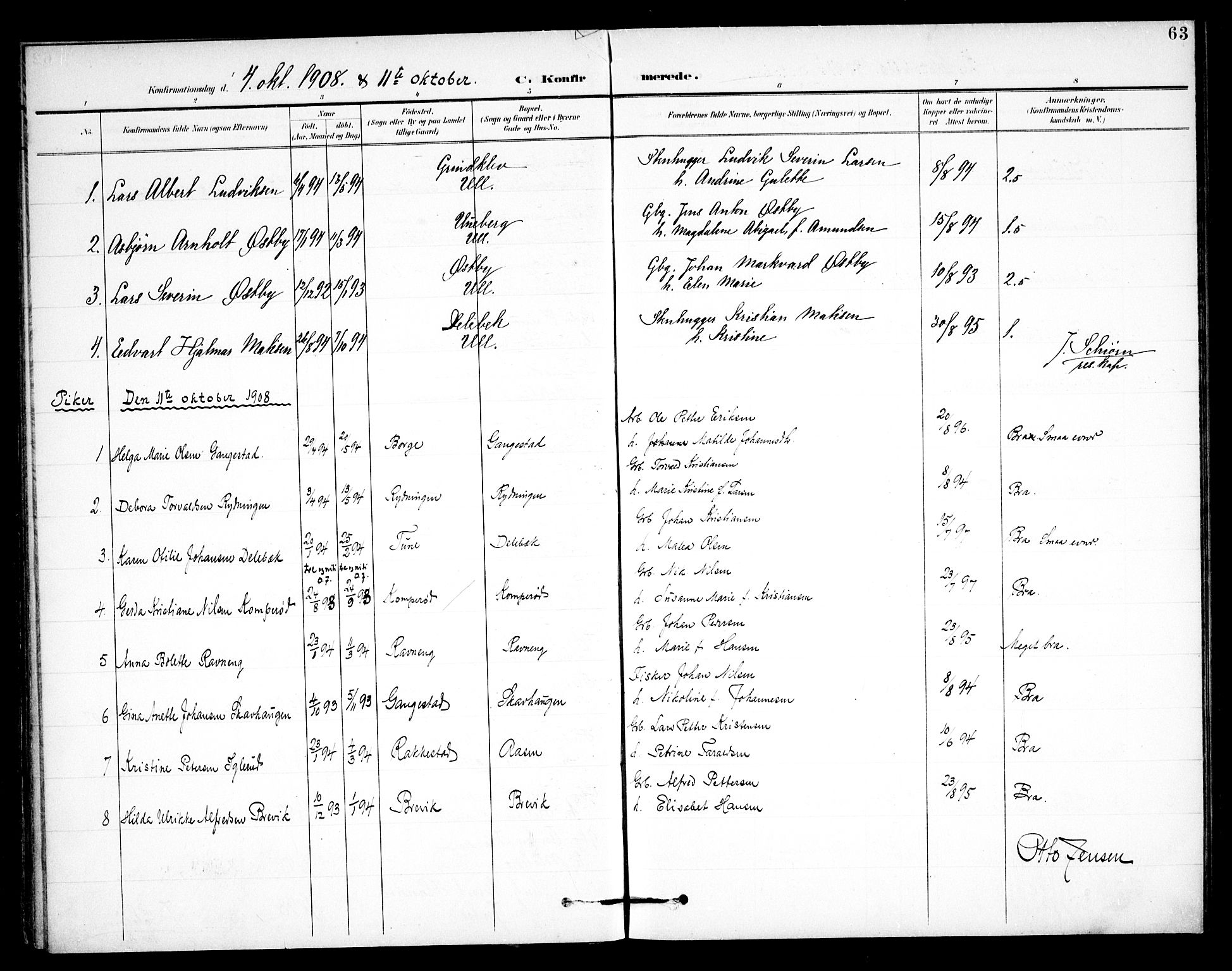 Skjeberg prestekontor Kirkebøker, AV/SAO-A-10923/F/Fb/L0002: Parish register (official) no. II 2, 1895-1910, p. 63