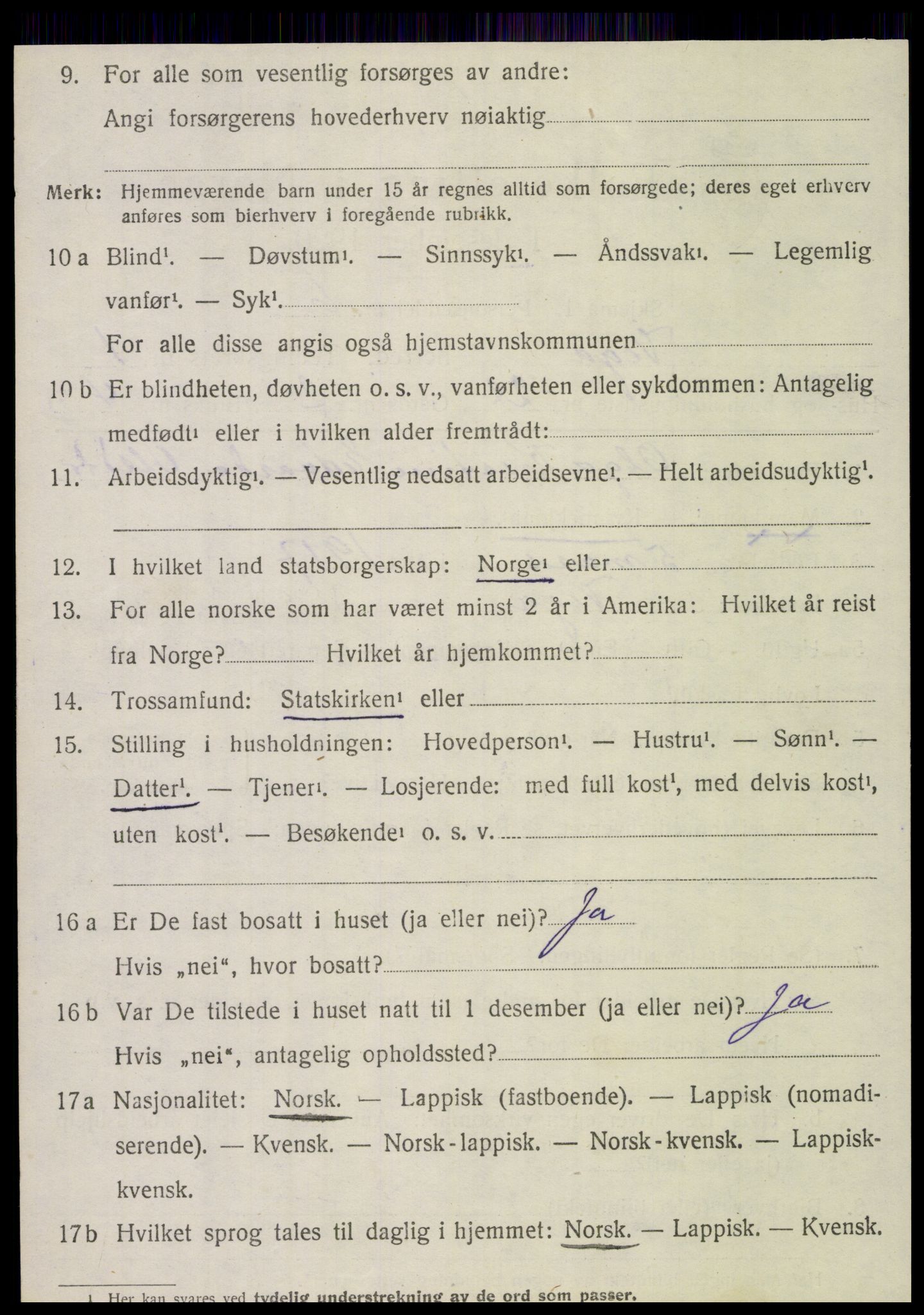 SAT, 1920 census for Vega, 1920, p. 1258