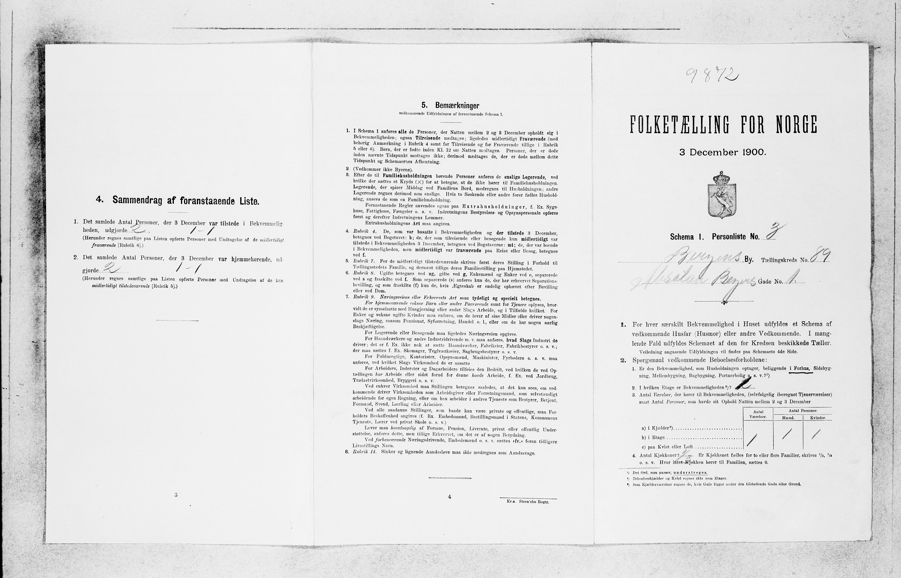 SAB, 1900 census for Bergen, 1900, p. 19261