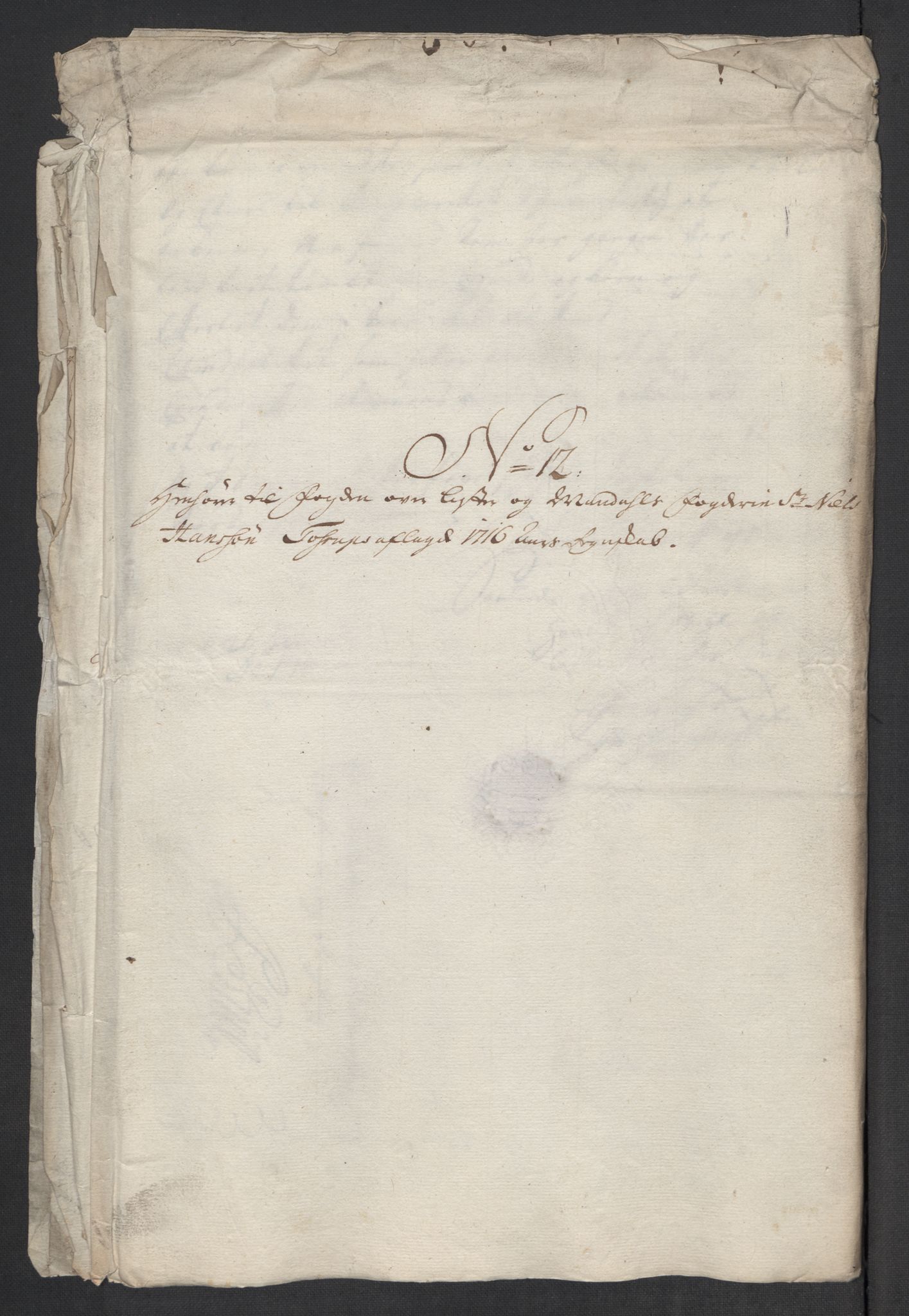 Rentekammeret inntil 1814, Reviderte regnskaper, Fogderegnskap, AV/RA-EA-4092/R43/L2560: Fogderegnskap Lista og Mandal, 1716, p. 158