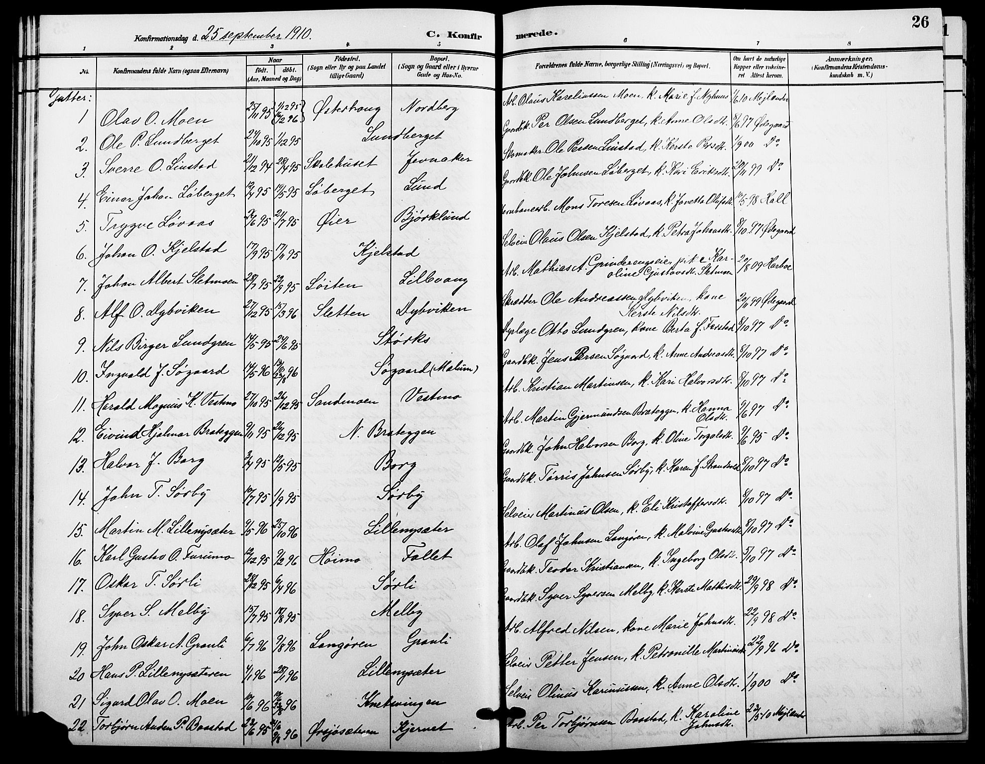 Trysil prestekontor, AV/SAH-PREST-046/H/Ha/Hab/L0009: Parish register (copy) no. 9, 1904-1924, p. 26