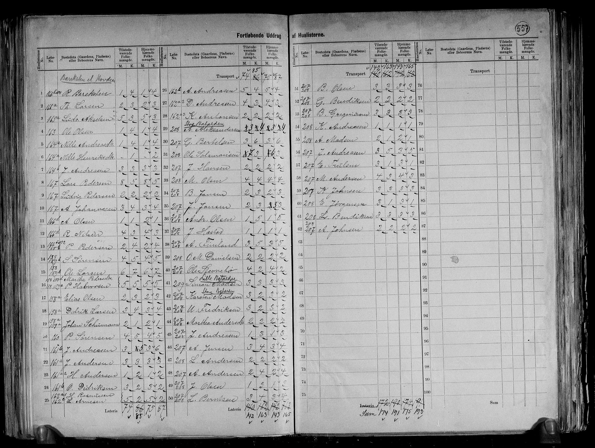 RA, 1891 census for 1437 Kinn, 1891, p. 5