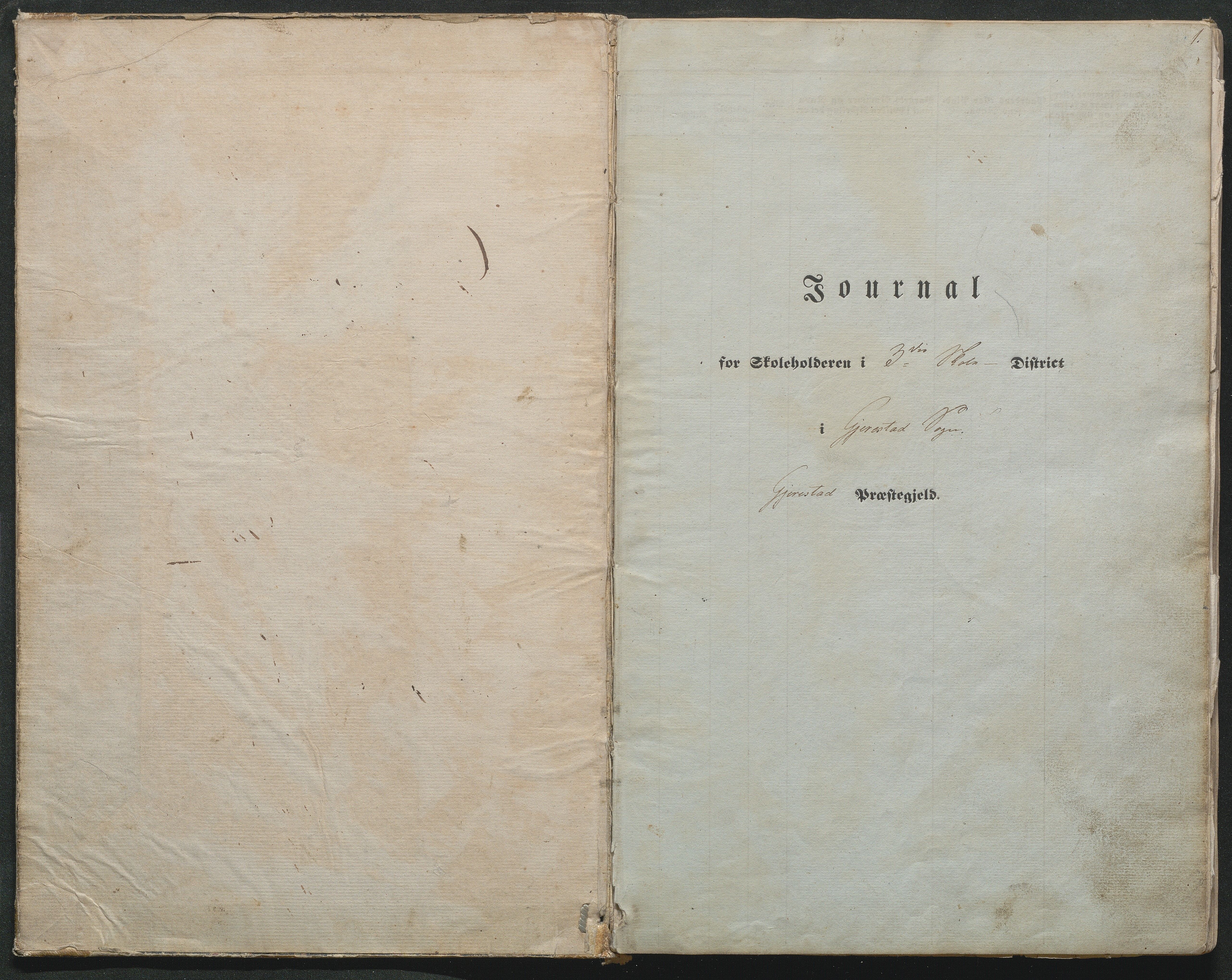 Gjerstad Kommune, Byholt-Mo Sunde skolekrets, AAMA/KA0911-550f/F01/L0001: Dagbok Byholt, 1844-1862, p. 1