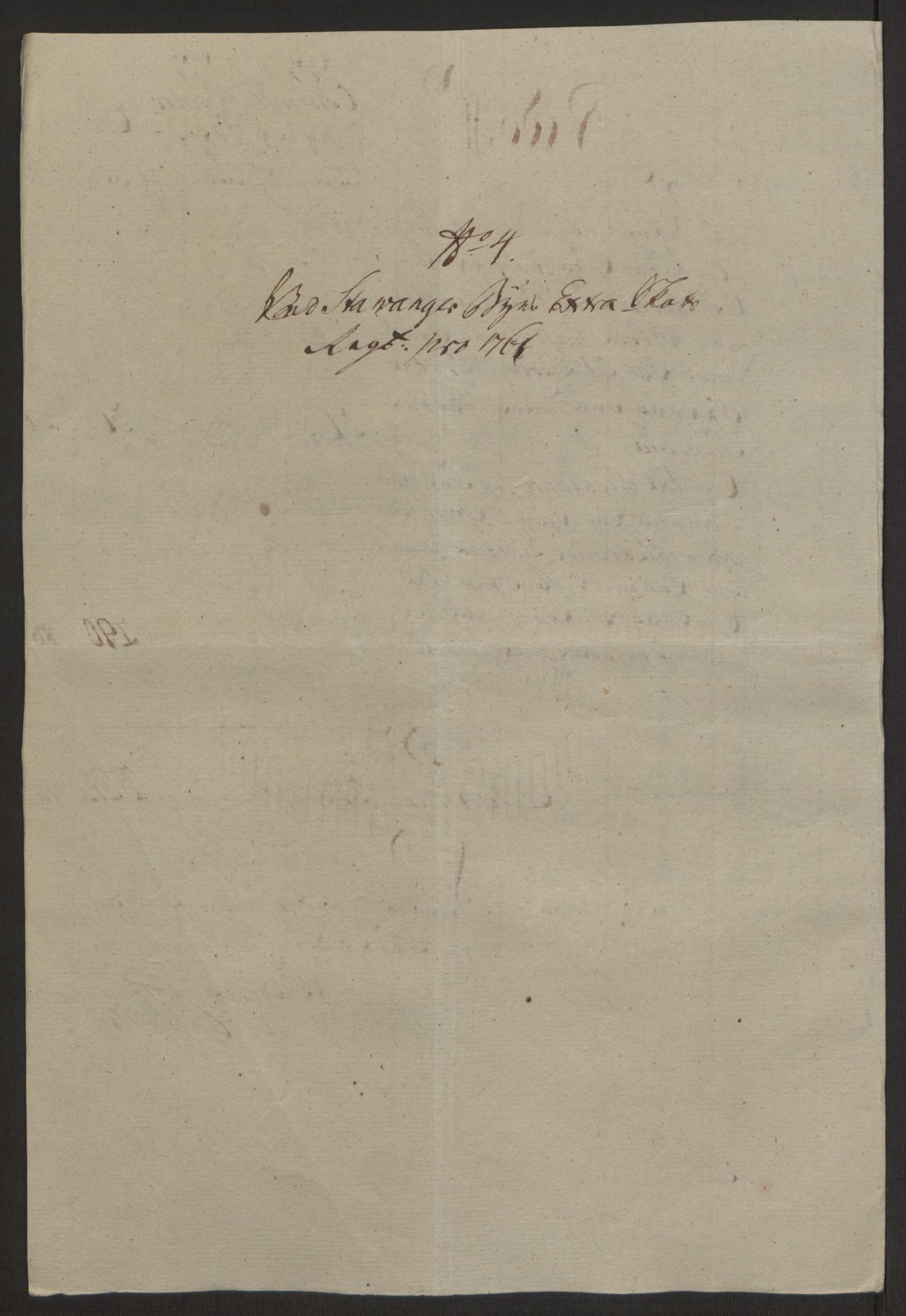 Rentekammeret inntil 1814, Reviderte regnskaper, Byregnskaper, AV/RA-EA-4066/R/Ro/L0305/0001: [O6] Kontribusjonsregnskap / Ekstraskatt, 1762-1768, p. 186