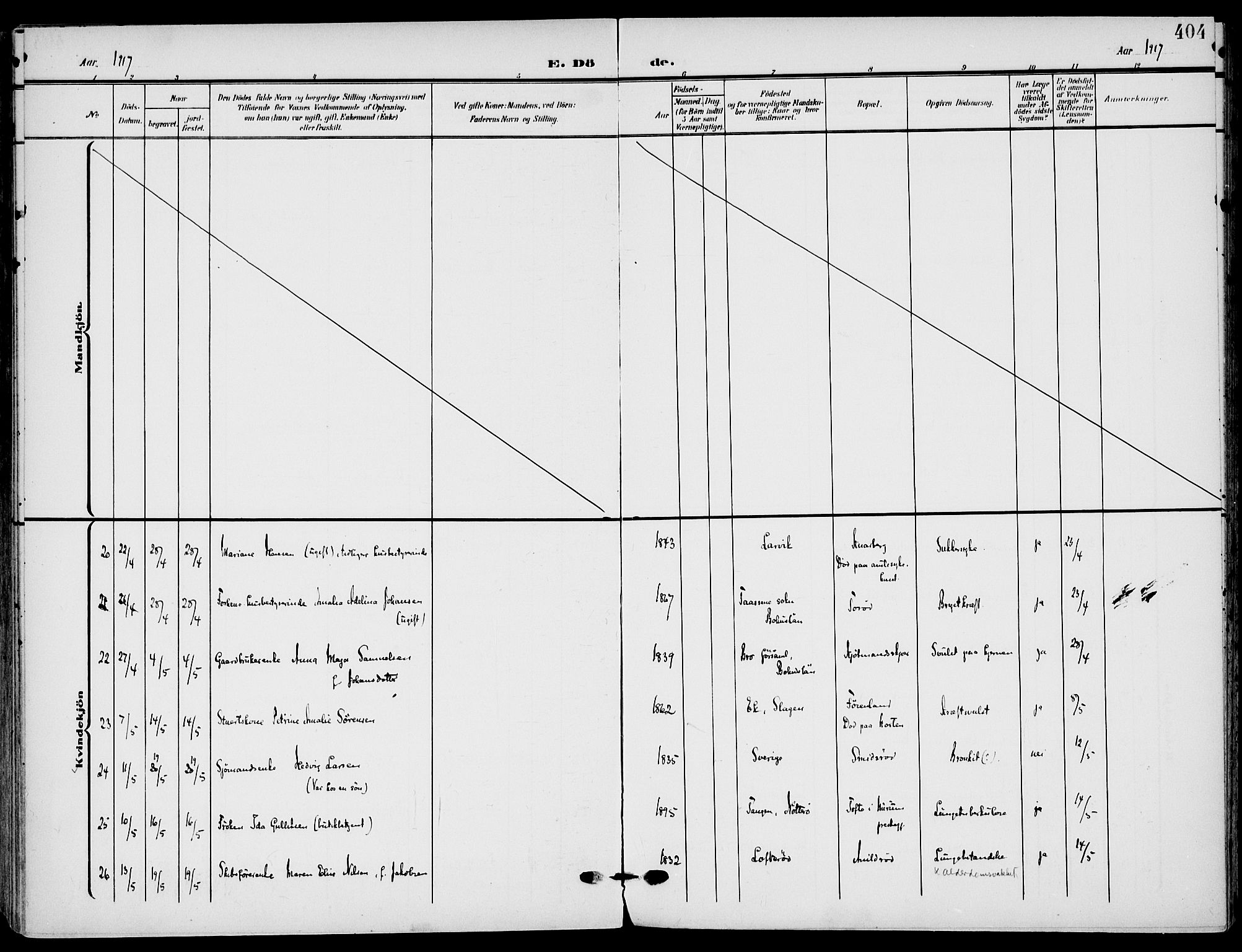 Nøtterøy kirkebøker, AV/SAKO-A-354/F/Fa/L0010: Parish register (official) no. I 10, 1908-1919, p. 404