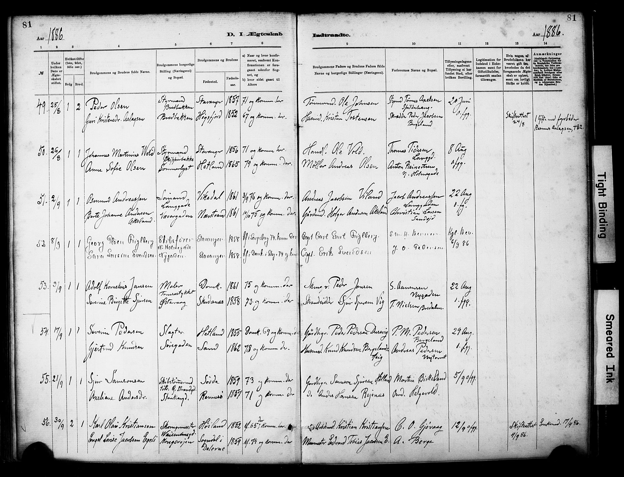 St. Petri sokneprestkontor, SAST/A-101813/001/30/30BA/L0018: Parish register (official) no. A 19, 1879-1900, p. 81