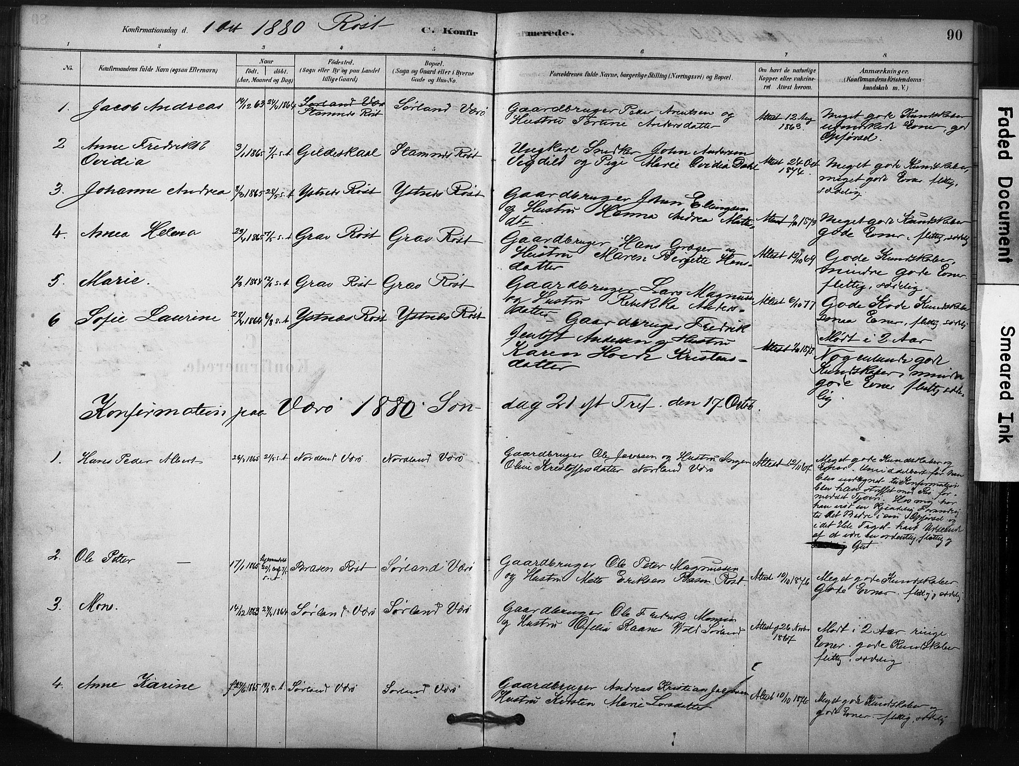 Ministerialprotokoller, klokkerbøker og fødselsregistre - Nordland, AV/SAT-A-1459/807/L0122: Parish register (official) no. 807A05, 1880-1902, p. 90