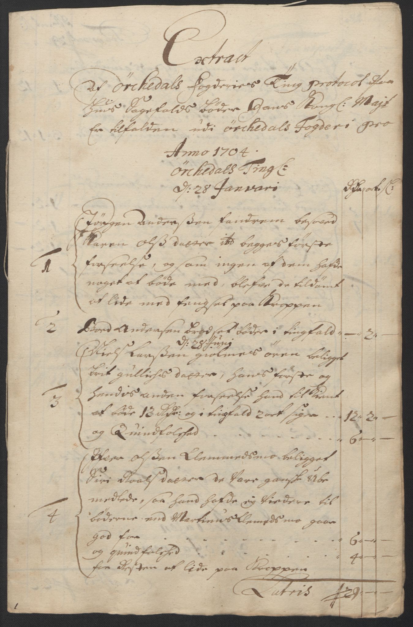 Rentekammeret inntil 1814, Reviderte regnskaper, Fogderegnskap, RA/EA-4092/R60/L3954: Fogderegnskap Orkdal og Gauldal, 1704, p. 183