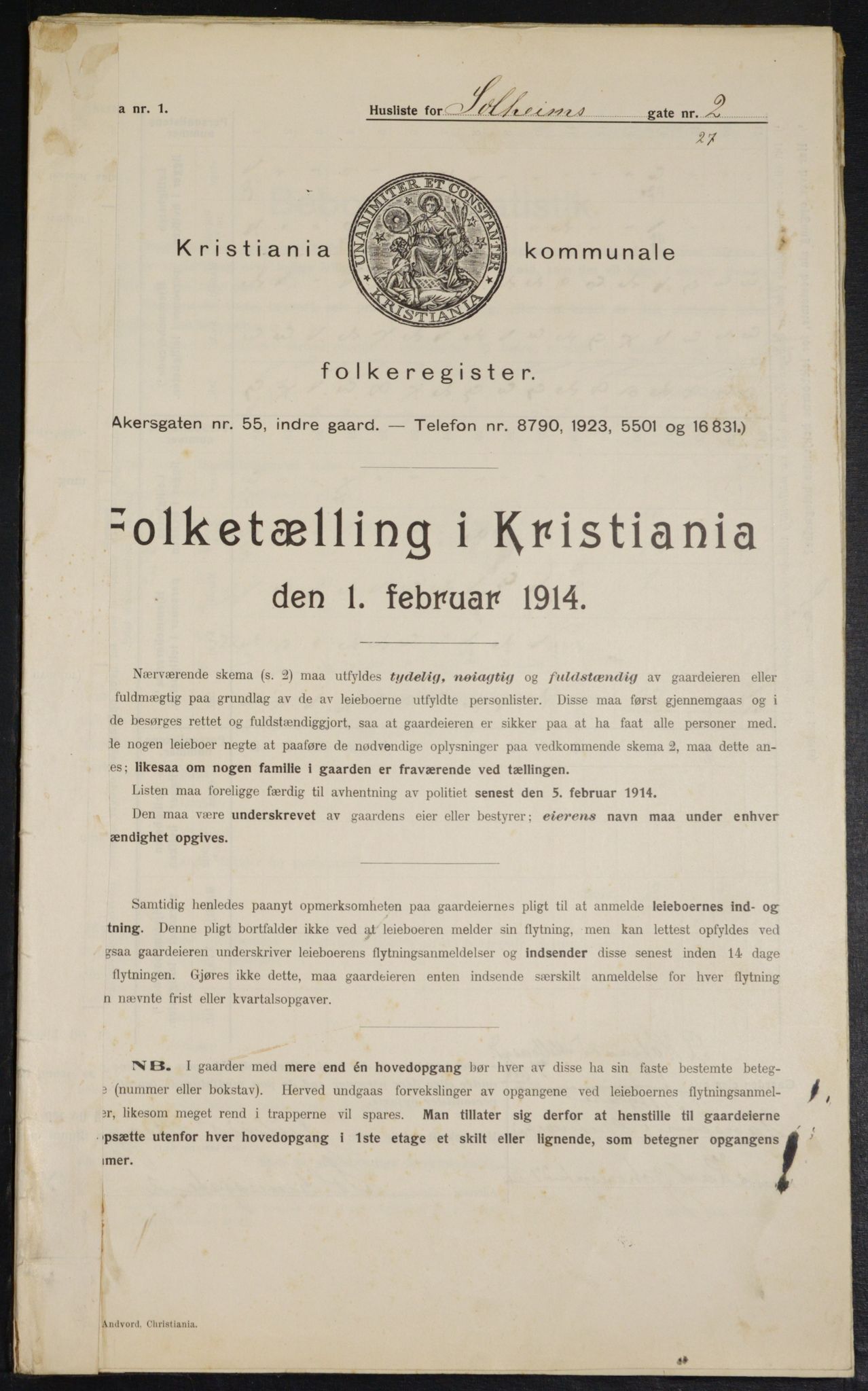 OBA, Municipal Census 1914 for Kristiania, 1914, p. 99387