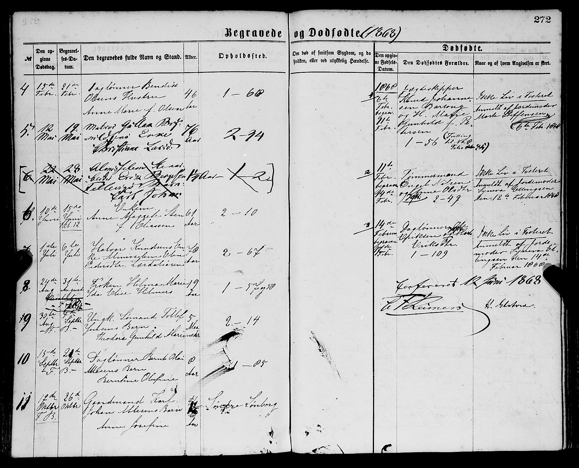 Sandviken Sokneprestembete, AV/SAB-A-77601/H/Ha/L0001: Parish register (official) no. A 1, 1867-1877, p. 272