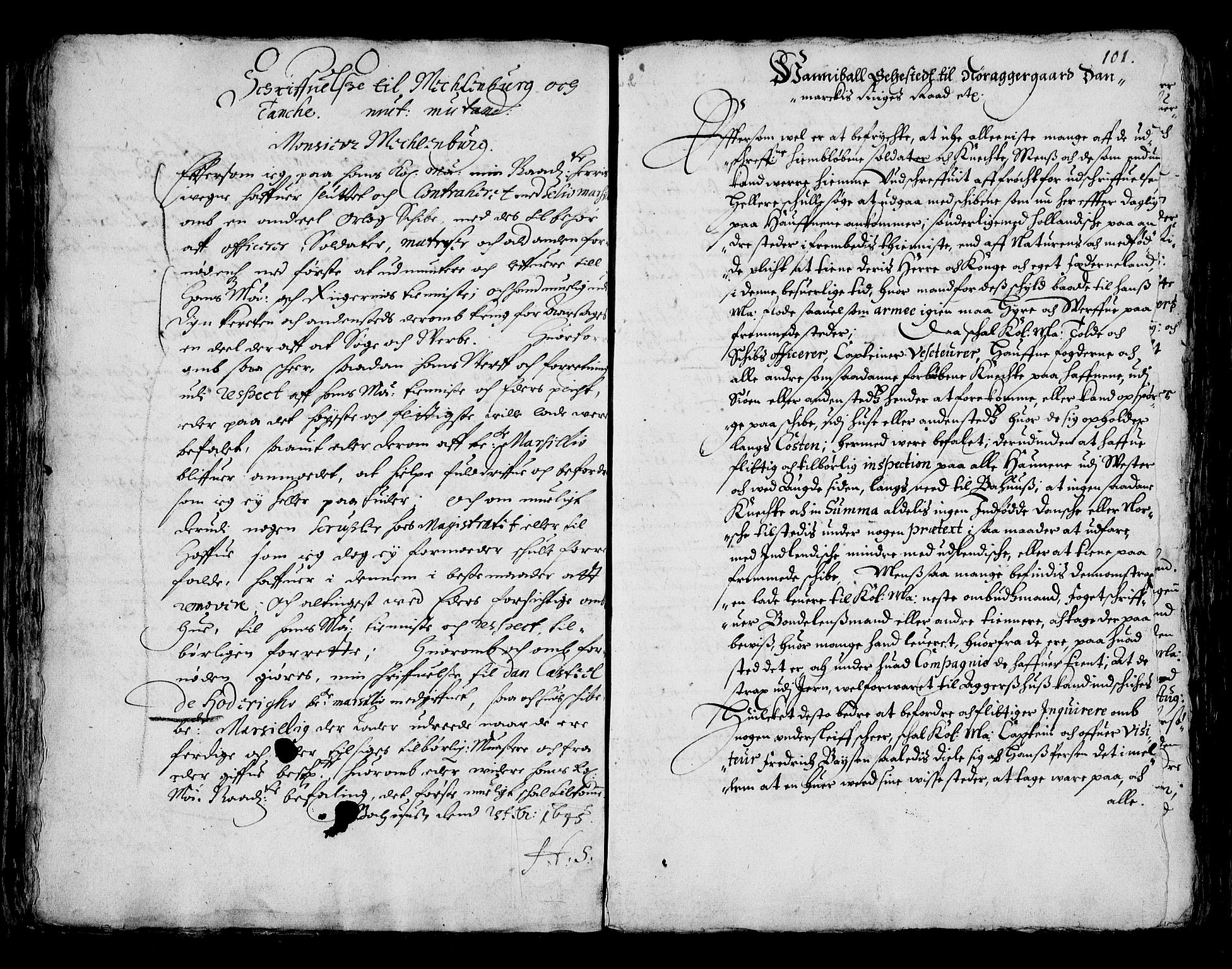 Stattholderembetet 1572-1771, AV/RA-EA-2870/Ba/L0001: Hannibal Sehested kopibok, 1645, p. 100b-101a