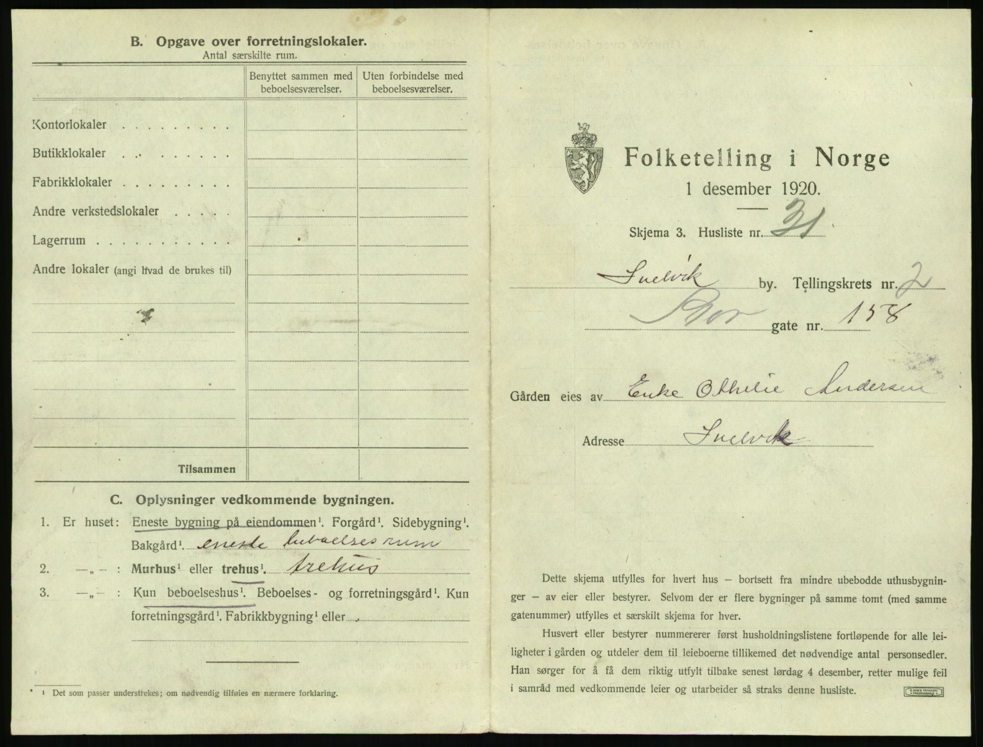 SAKO, 1920 census for Svelvik, 1920, p. 335