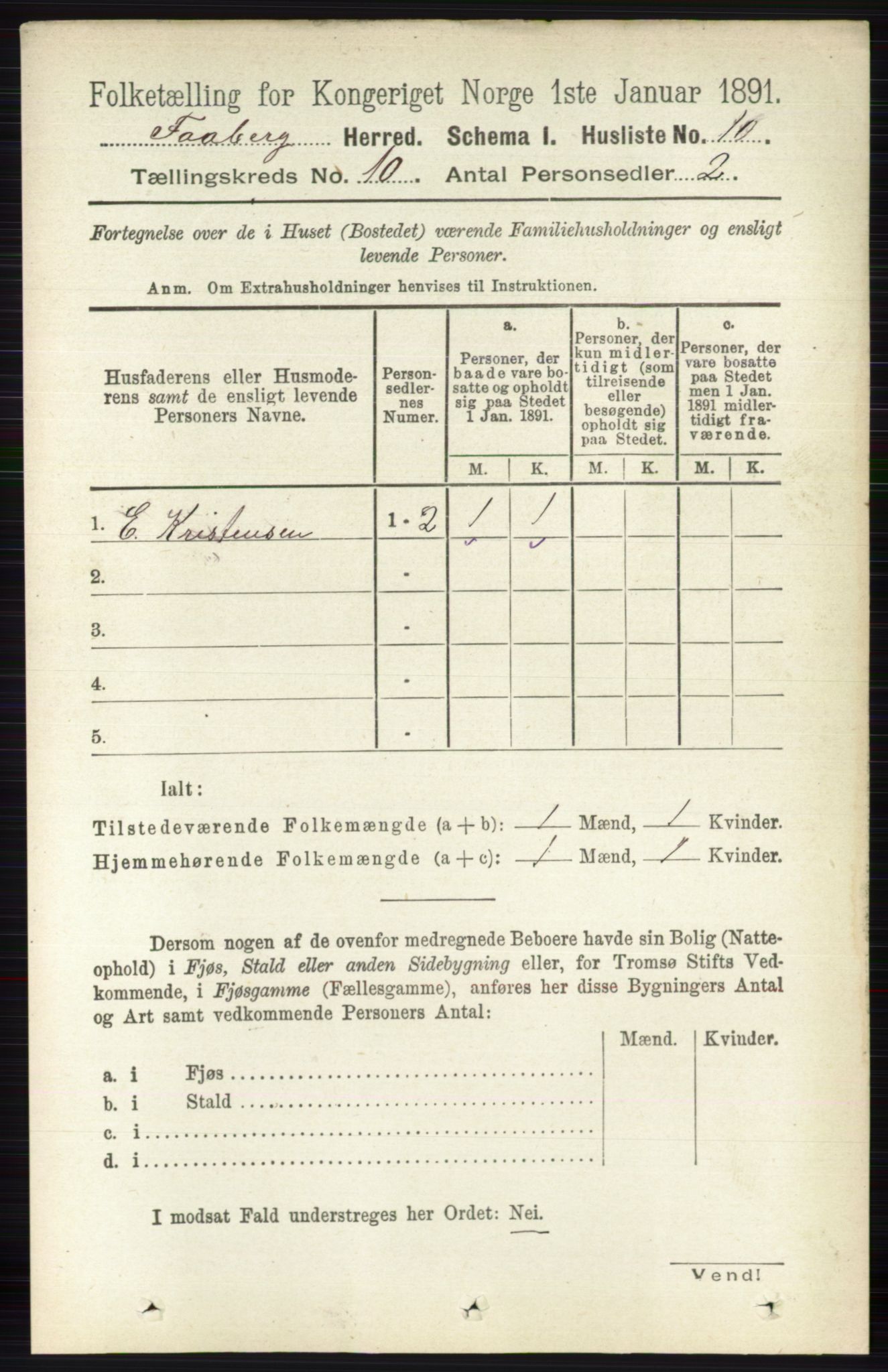 RA, 1891 census for 0524 Fåberg, 1891, p. 4048