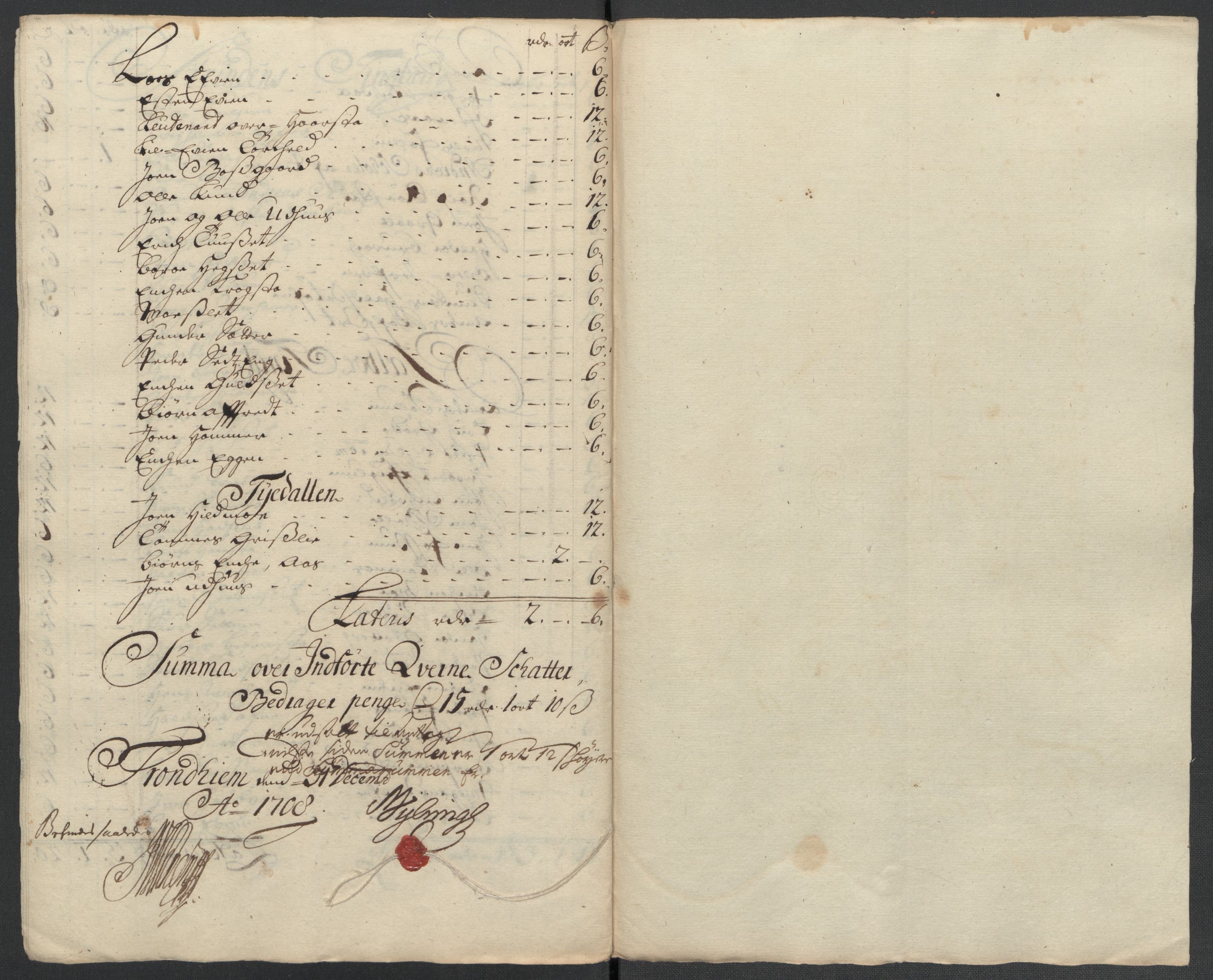 Rentekammeret inntil 1814, Reviderte regnskaper, Fogderegnskap, AV/RA-EA-4092/R61/L4110: Fogderegnskap Strinda og Selbu, 1707-1708, p. 391