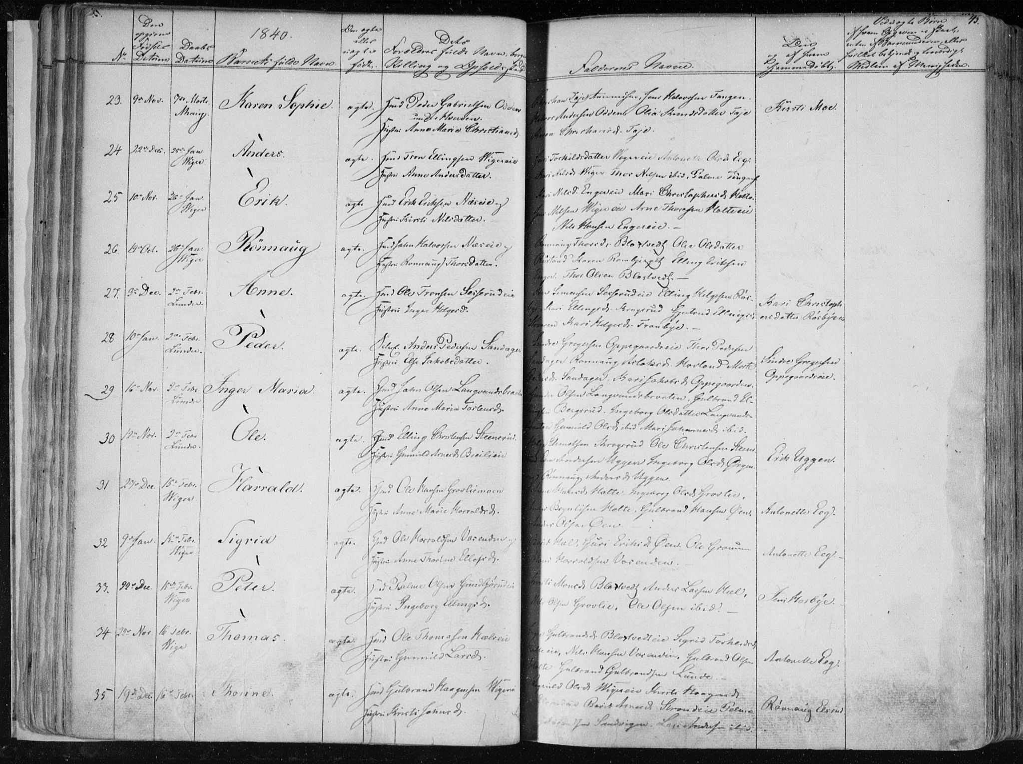 Norderhov kirkebøker, AV/SAKO-A-237/F/Fa/L0010: Parish register (official) no. 10, 1837-1847, p. 45