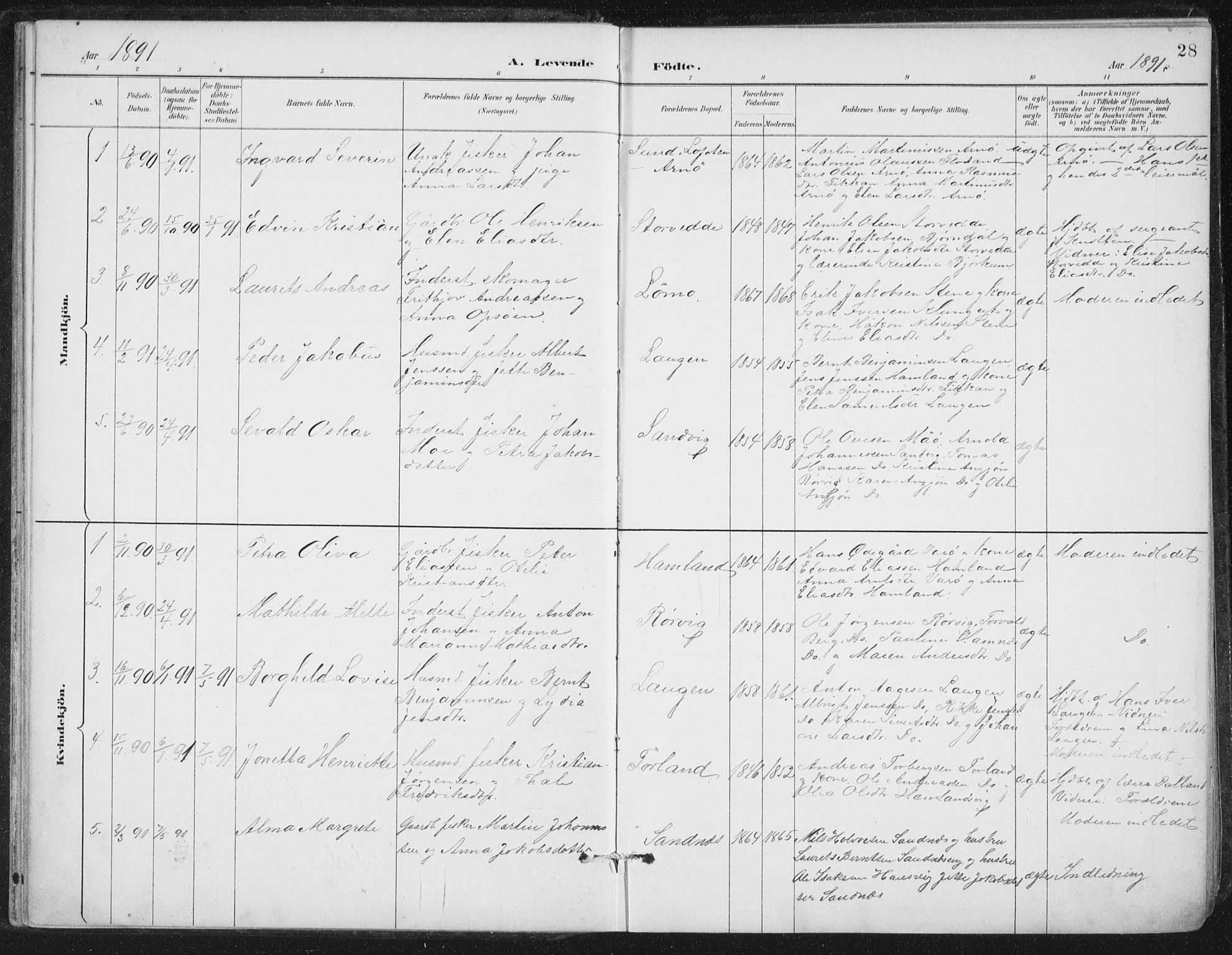 Ministerialprotokoller, klokkerbøker og fødselsregistre - Nord-Trøndelag, SAT/A-1458/784/L0673: Parish register (official) no. 784A08, 1888-1899, p. 28
