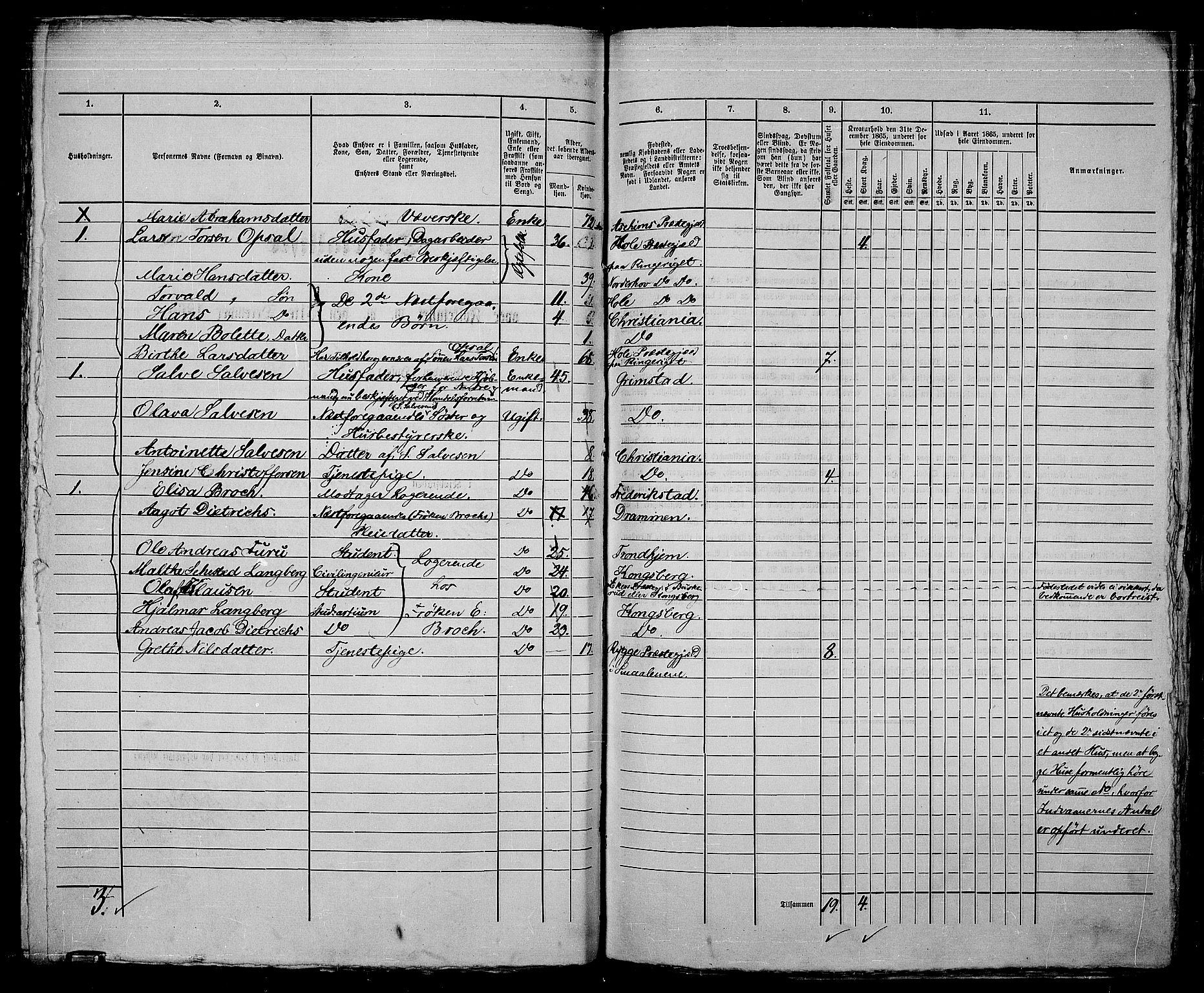 RA, 1865 census for Kristiania, 1865, p. 5241