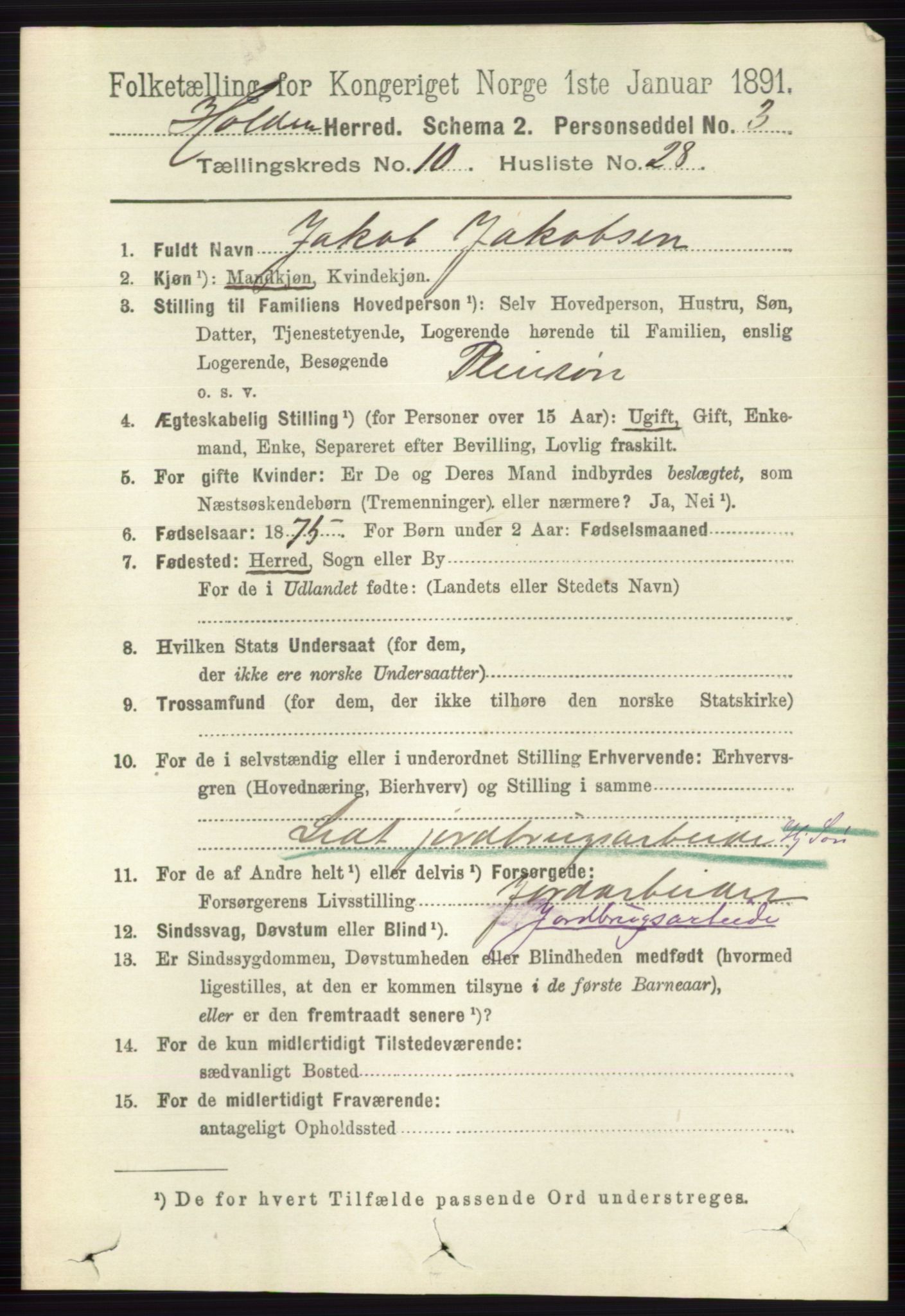 RA, 1891 census for 0819 Holla, 1891, p. 4504