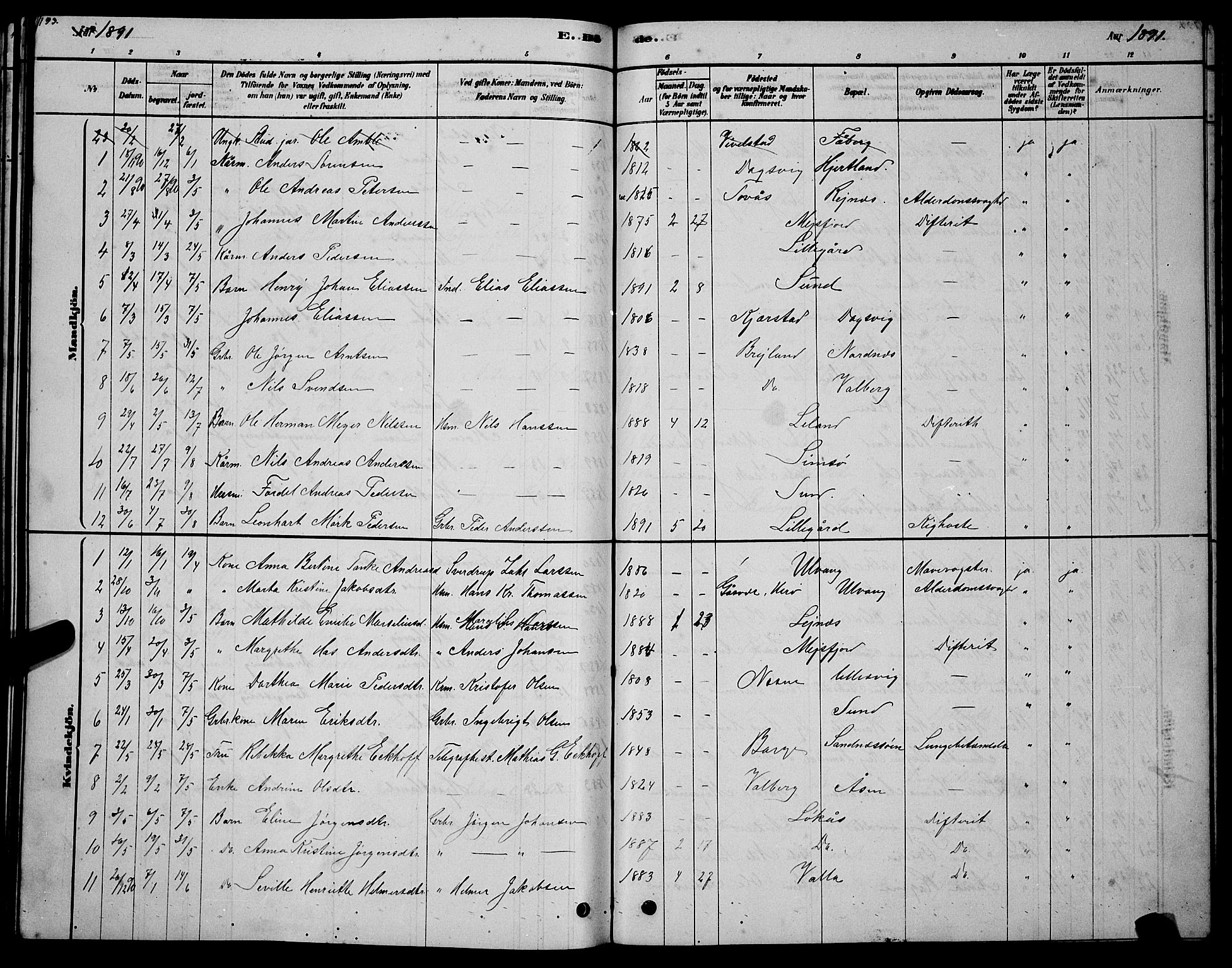 Ministerialprotokoller, klokkerbøker og fødselsregistre - Nordland, AV/SAT-A-1459/831/L0477: Parish register (copy) no. 831C04, 1878-1897, p. 193