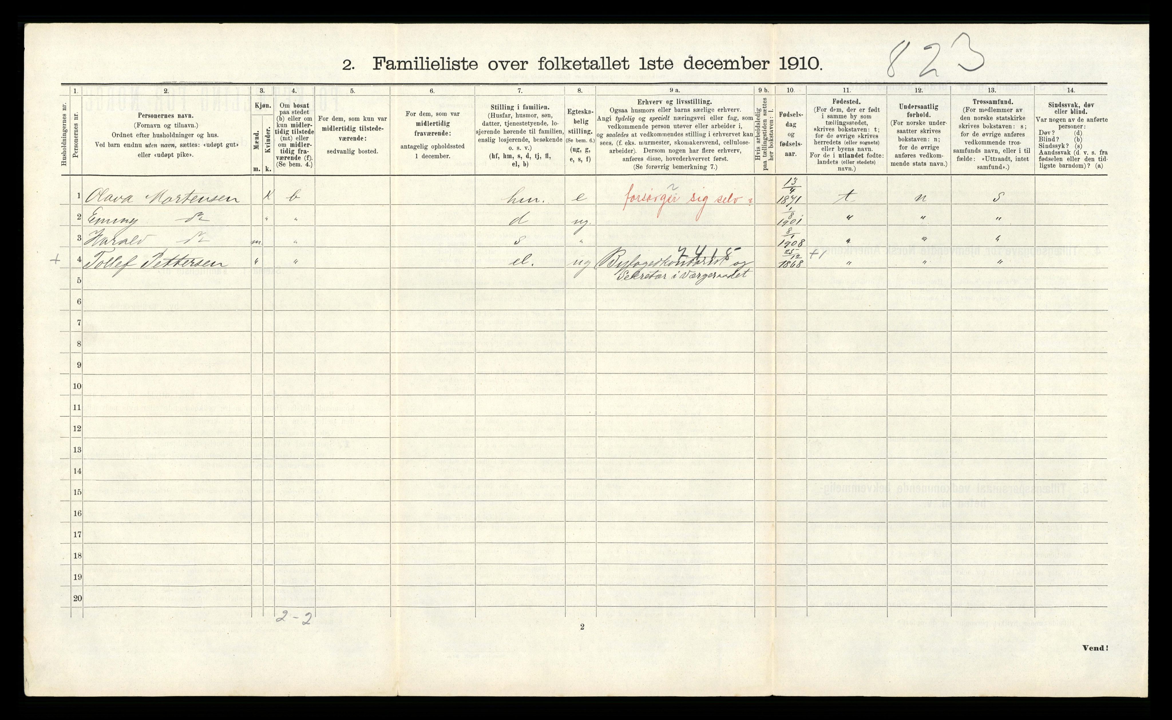 RA, 1910 census for Kristiansand, 1910, p. 793