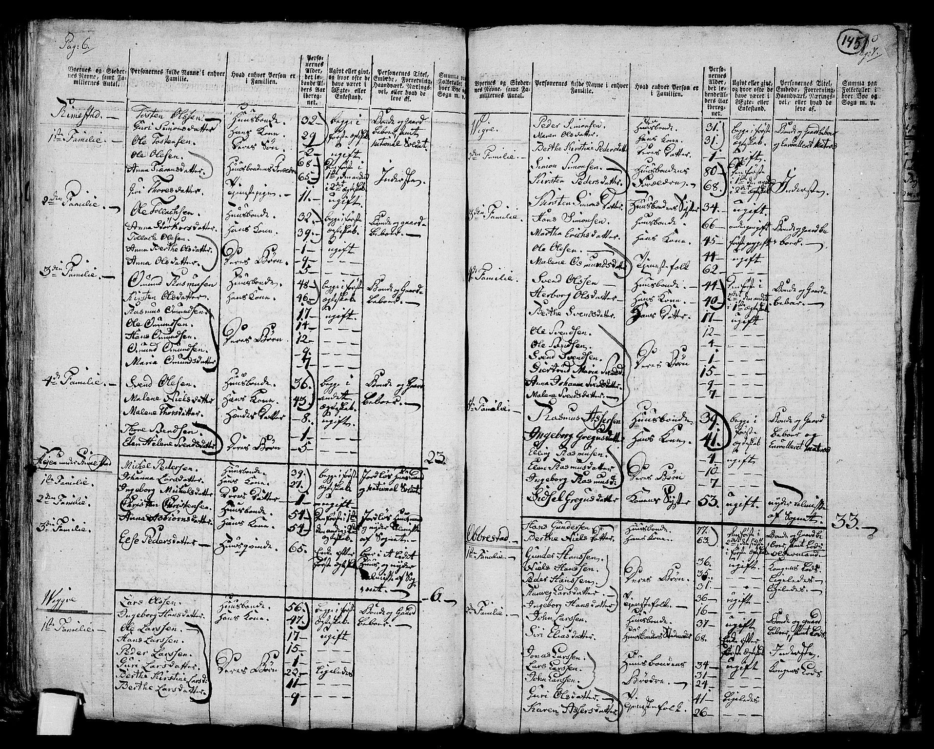 RA, 1801 census for 1119P Hå, 1801, p. 144b-145a