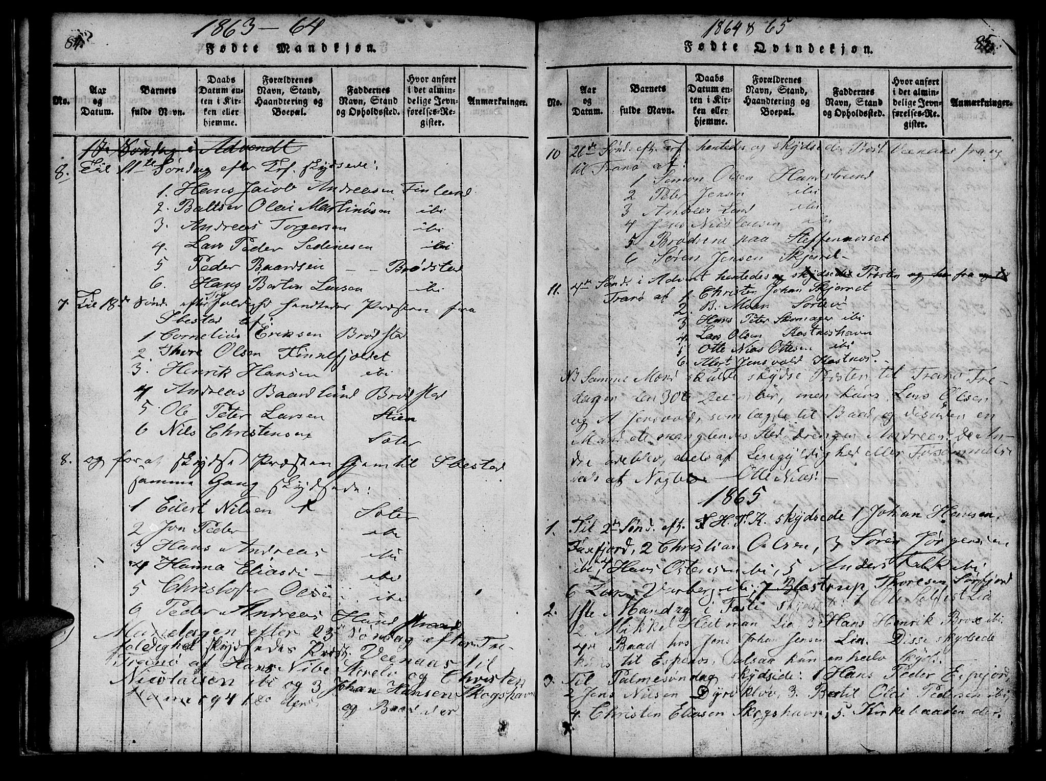 Tranøy sokneprestkontor, SATØ/S-1313/I/Ia/Iab/L0009klokker: Parish register (copy) no. 9, 1829-1834, p. 84-85