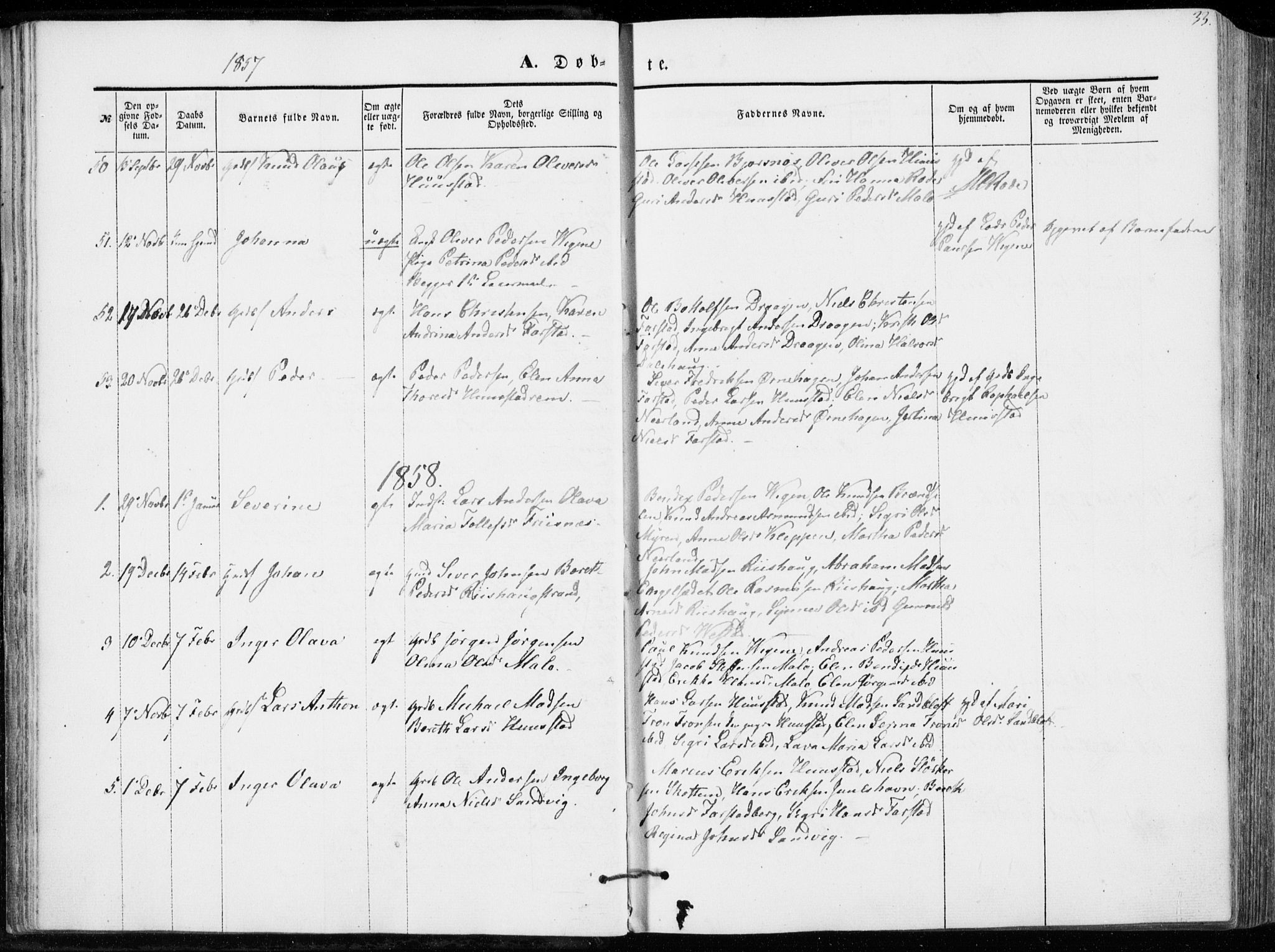 Ministerialprotokoller, klokkerbøker og fødselsregistre - Møre og Romsdal, AV/SAT-A-1454/566/L0767: Parish register (official) no. 566A06, 1852-1868, p. 33