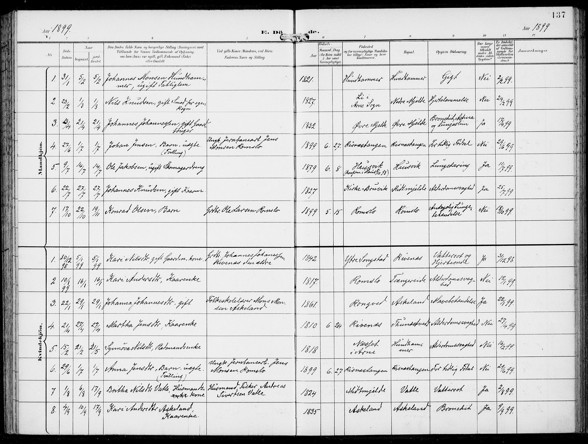 Haus sokneprestembete, SAB/A-75601/H/Haa: Parish register (official) no. B  2, 1899-1912, p. 137