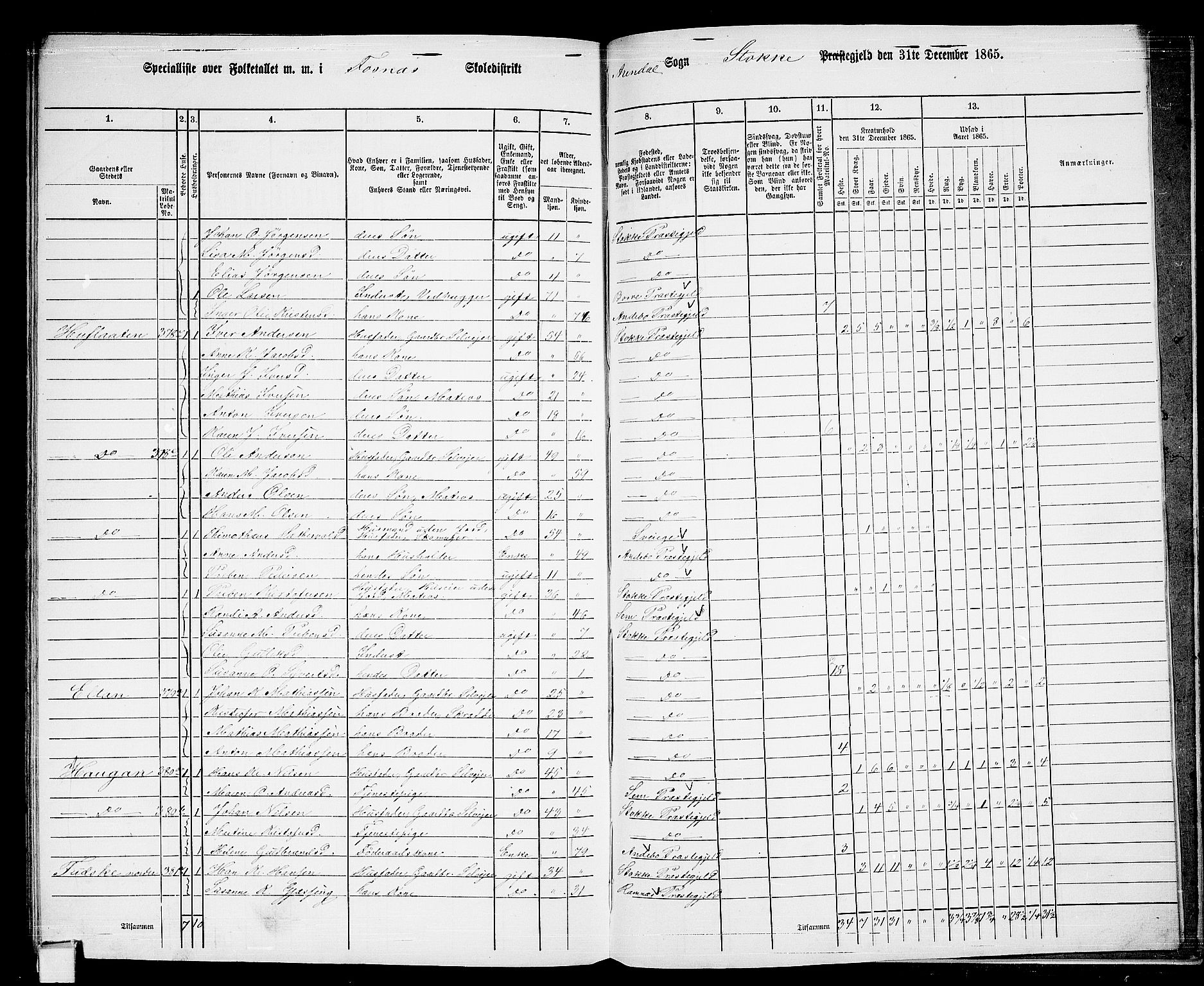 RA, 1865 census for Stokke, 1865, p. 183