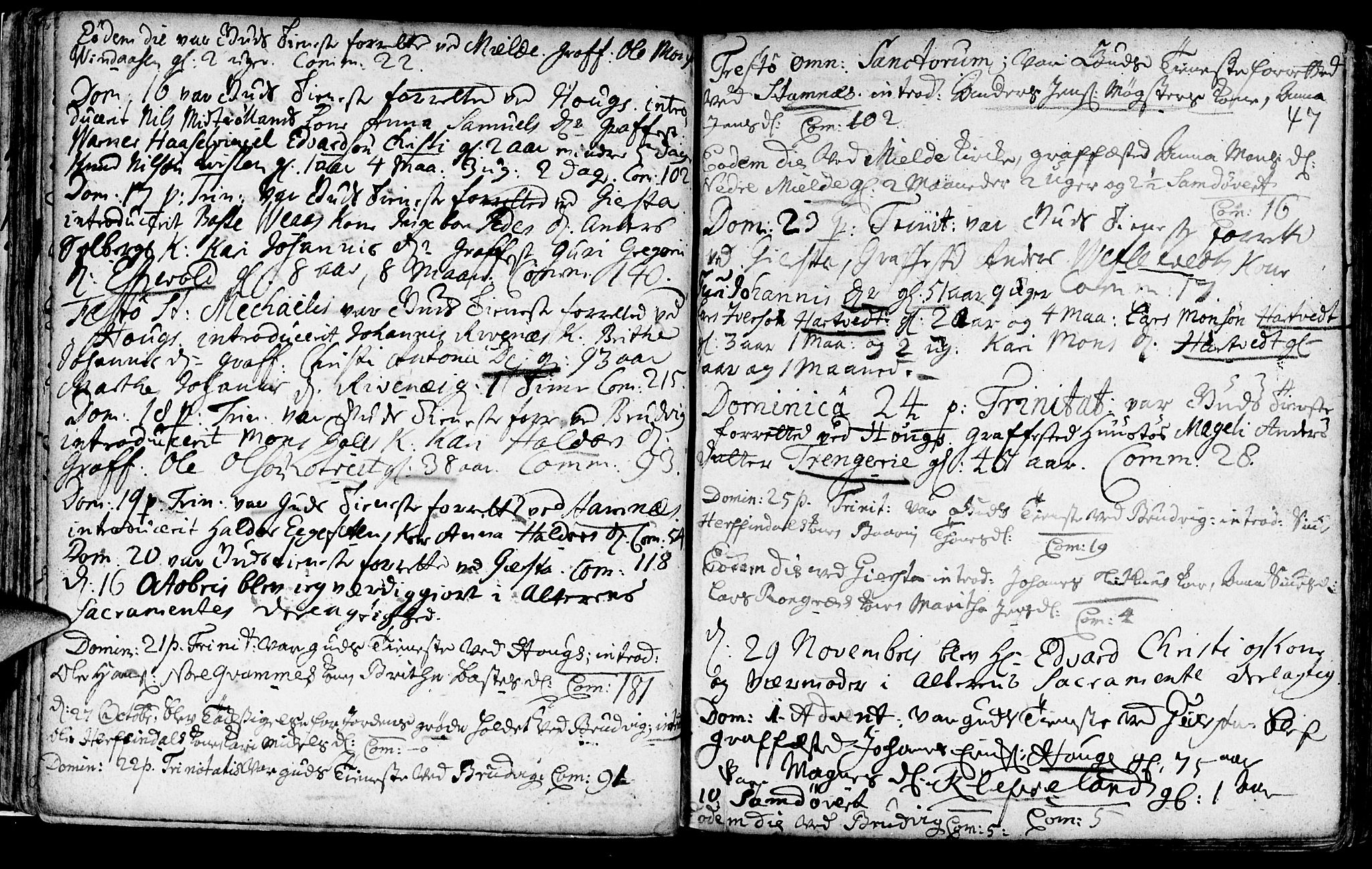 Haus sokneprestembete, AV/SAB-A-75601/H/Haa: Parish register (official) no. A 5, 1733-1747, p. 47