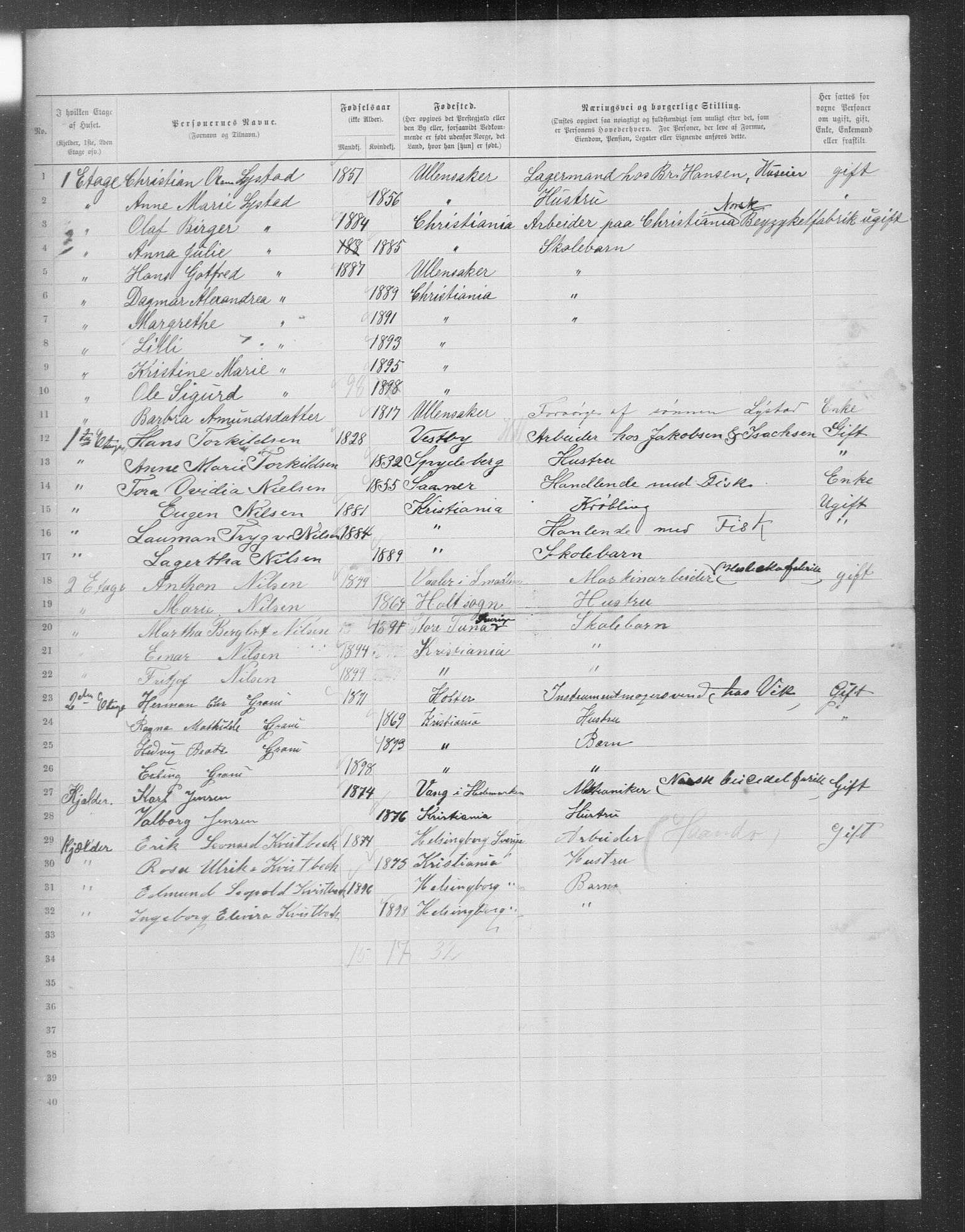 OBA, Municipal Census 1899 for Kristiania, 1899, p. 13800