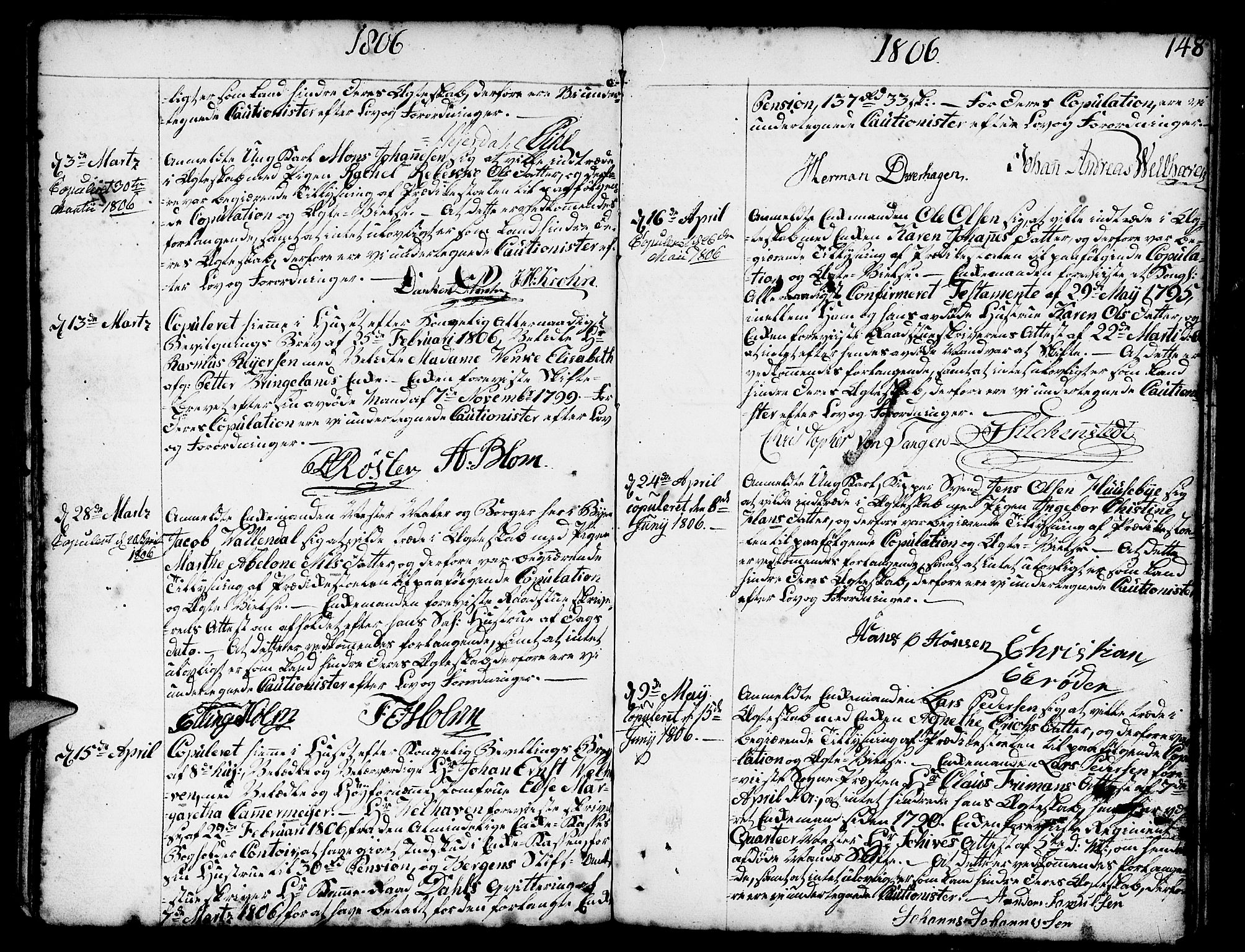 Nykirken Sokneprestembete, SAB/A-77101/H/Haa/L0008: Parish register (official) no. A 8, 1776-1814, p. 148
