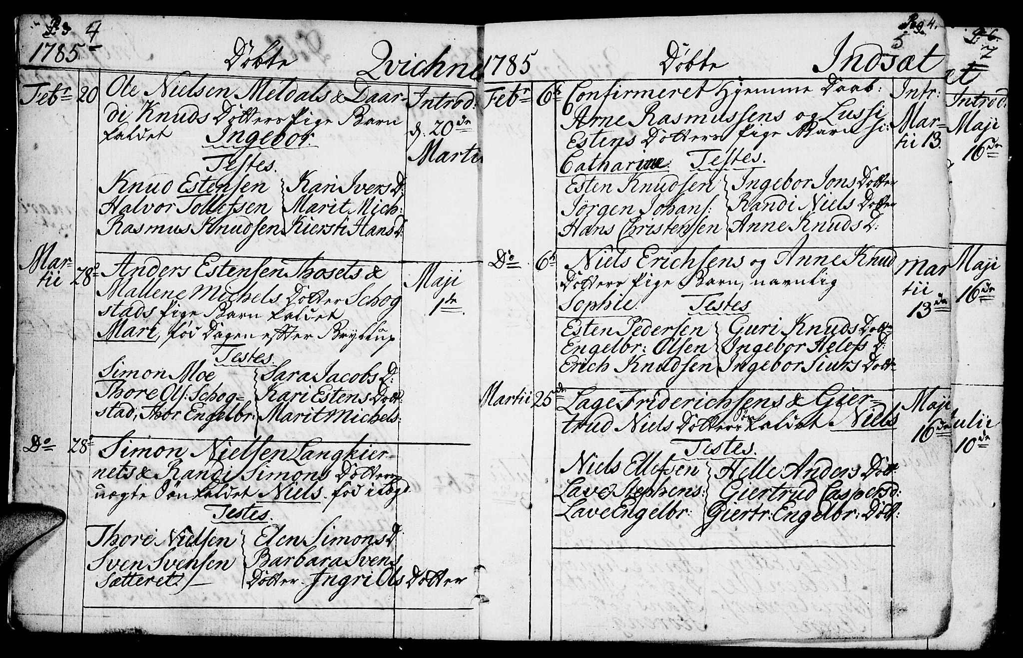 Kvikne prestekontor, AV/SAH-PREST-064/H/Ha/Haa/L0003: Parish register (official) no. 3, 1785-1814, p. 4-5