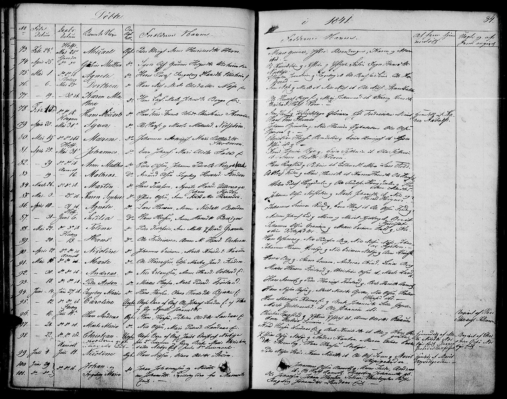 Land prestekontor, AV/SAH-PREST-120/H/Ha/Haa/L0008: Parish register (official) no. 8, 1830-1846, p. 84