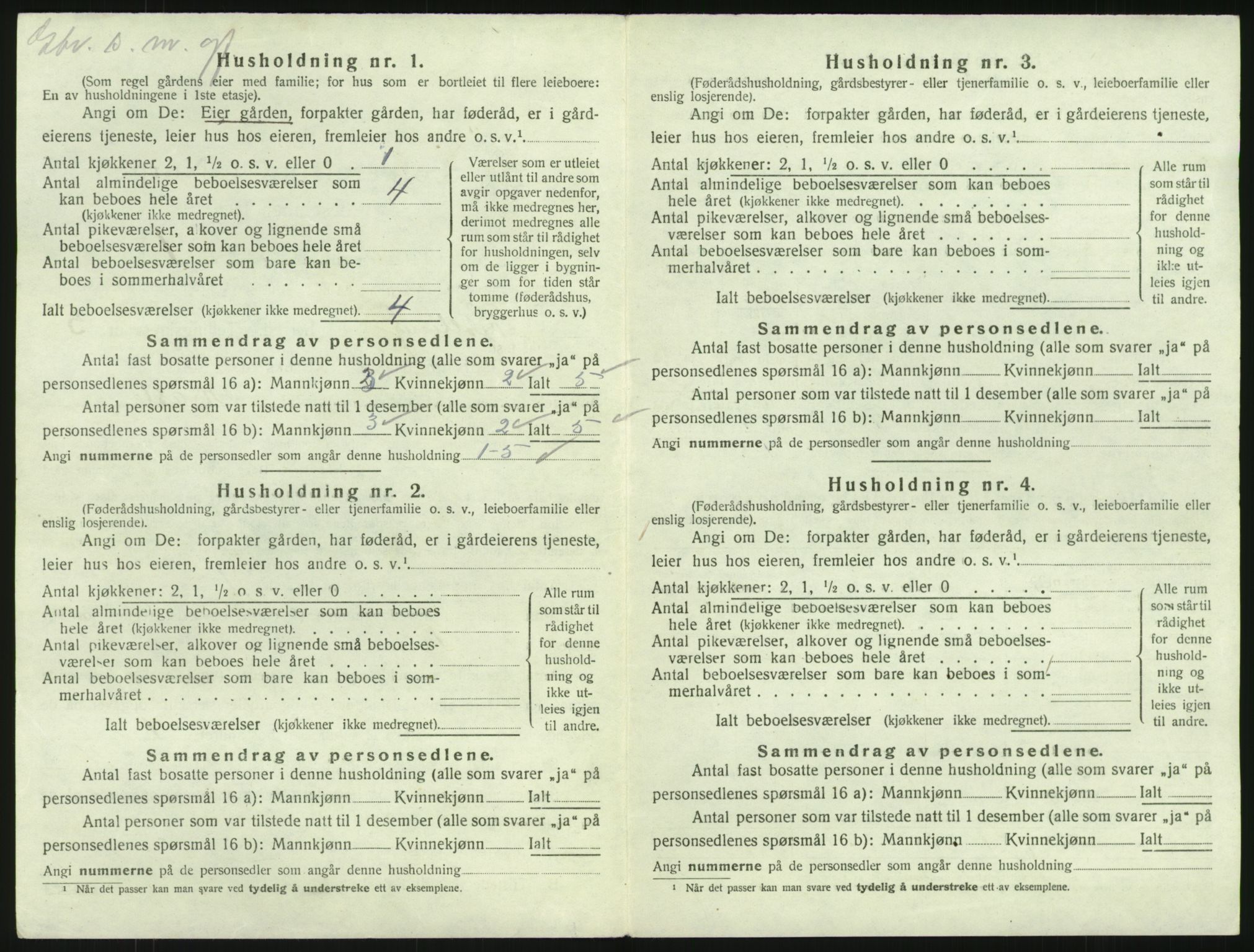 SAKO, 1920 census for Tjølling, 1920, p. 1188