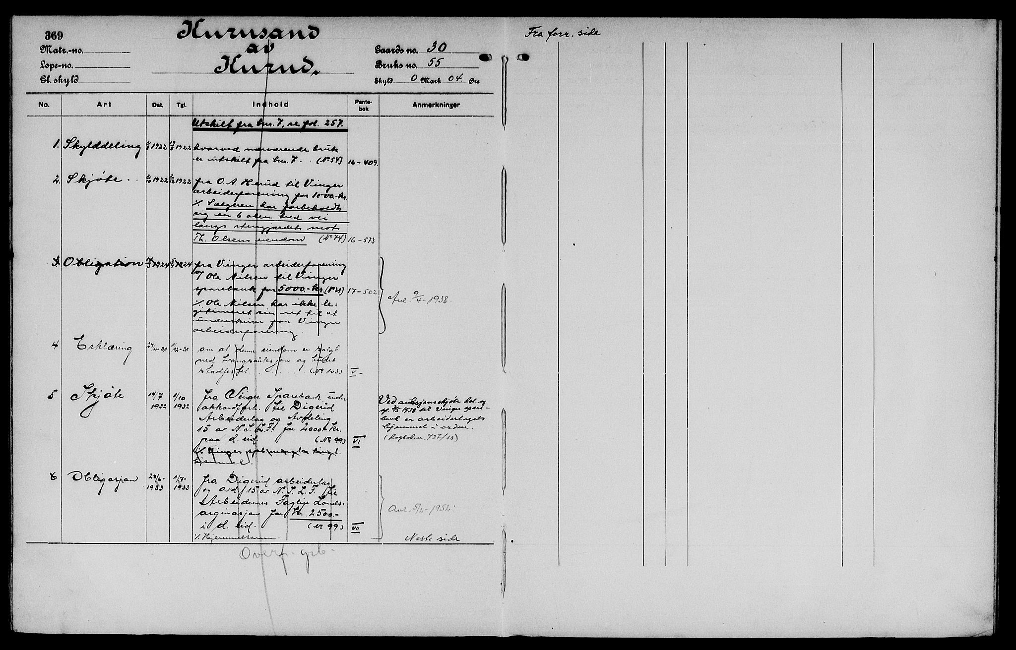 Vinger og Odal sorenskriveri, SAH/TING-022/H/Ha/Hac/Hacc/L0005: Mortgage register no. 3.5, 1923, p. 369